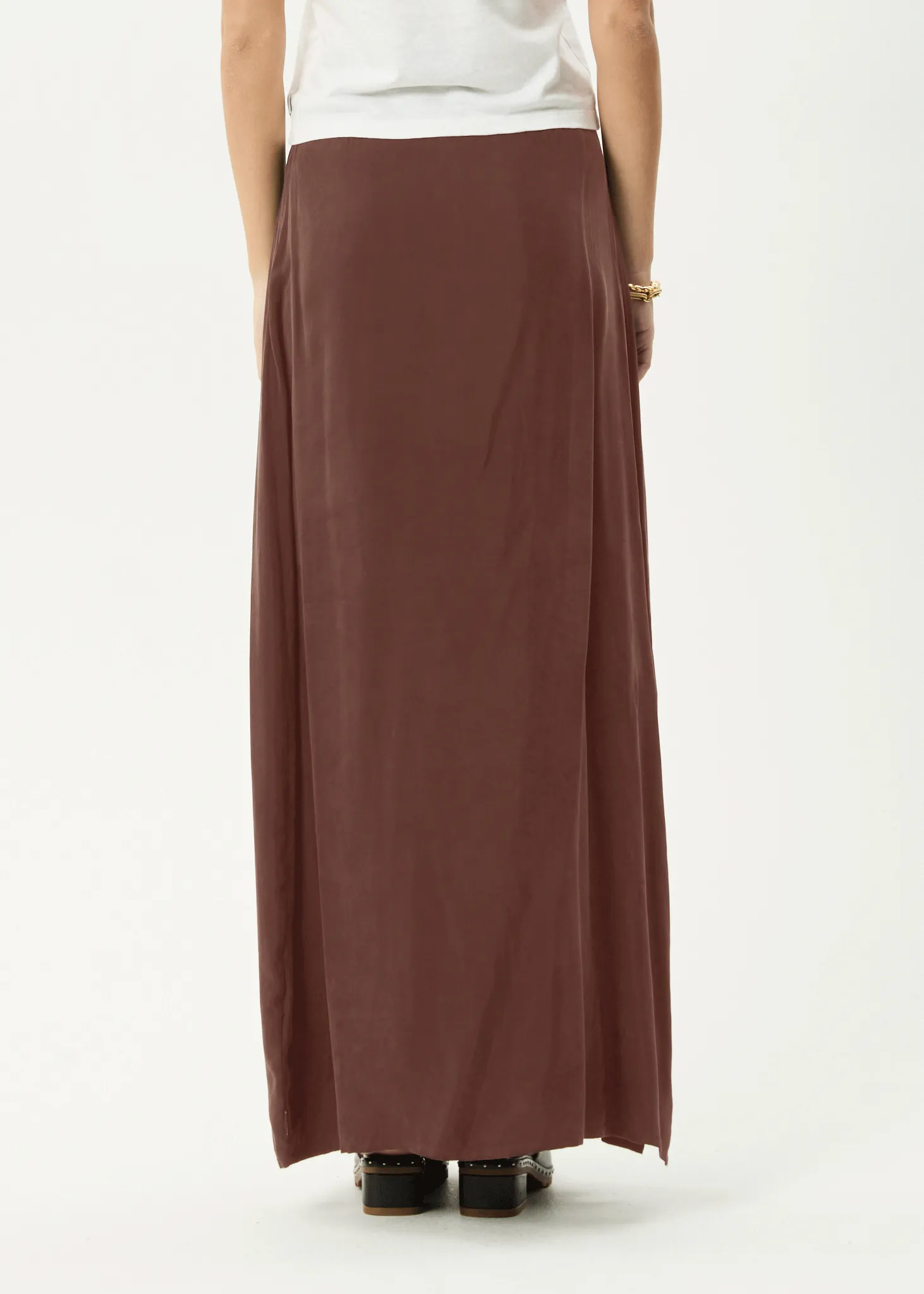 AFENDS Womens Grace - Cupro Maxi Skirt - Hazelnut sold by Afends product image thumbnail 5