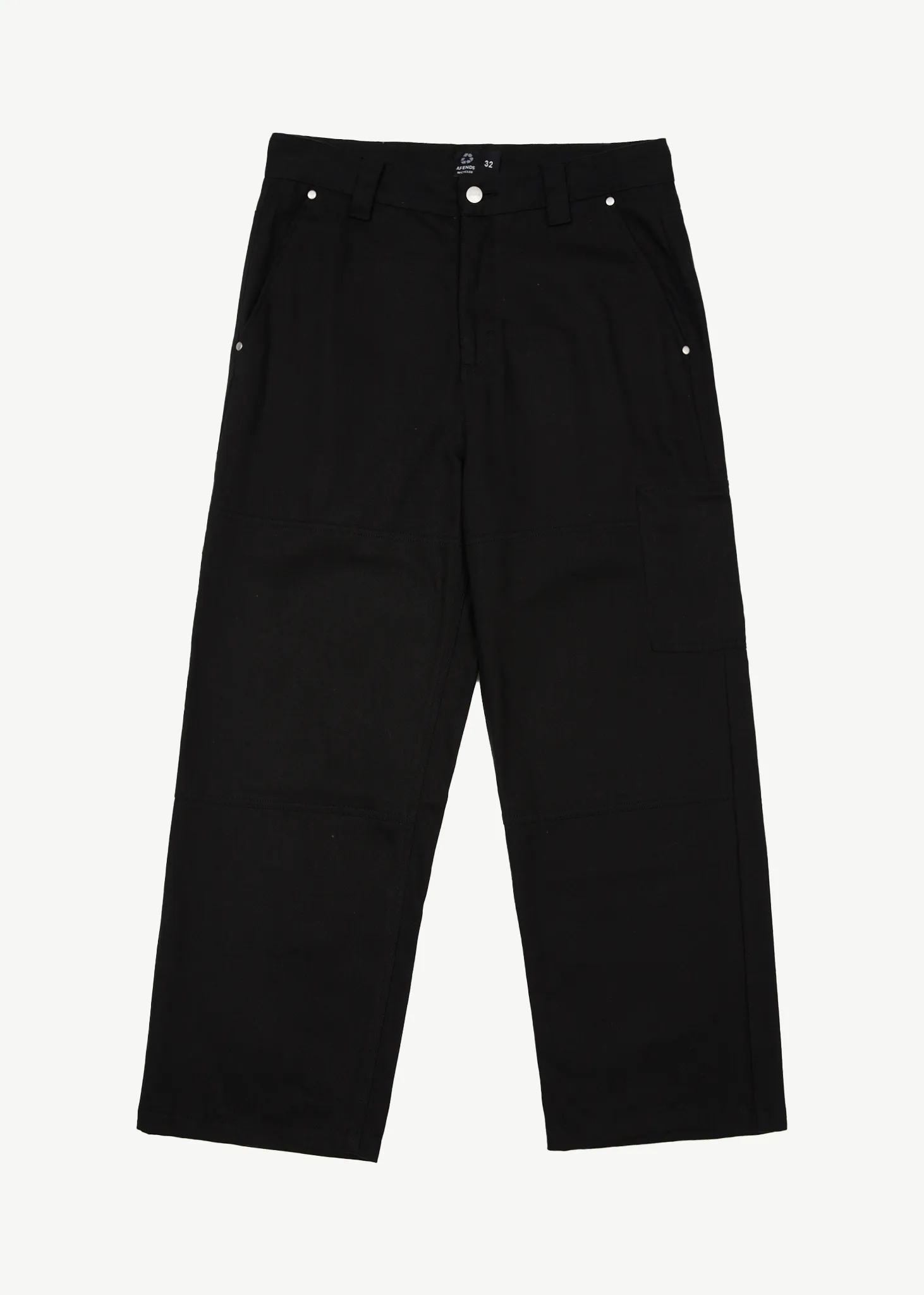 AFENDS Mens Richmond - Canvas Workwear Pant - Black sold by Afends