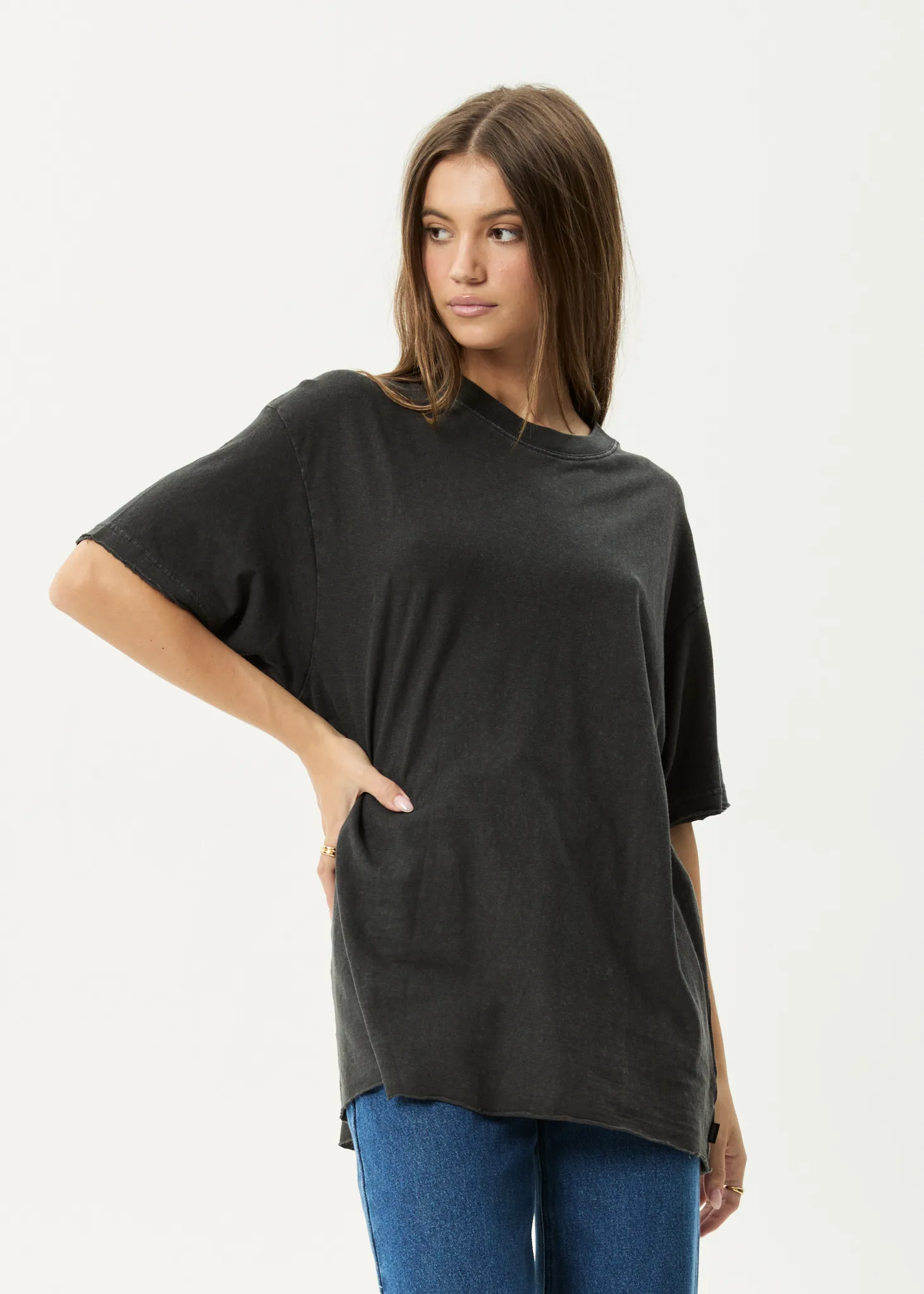 AFENDS Womens Slay - Oversized Tee - Stone Black sold by Afends product image thumbnail 2