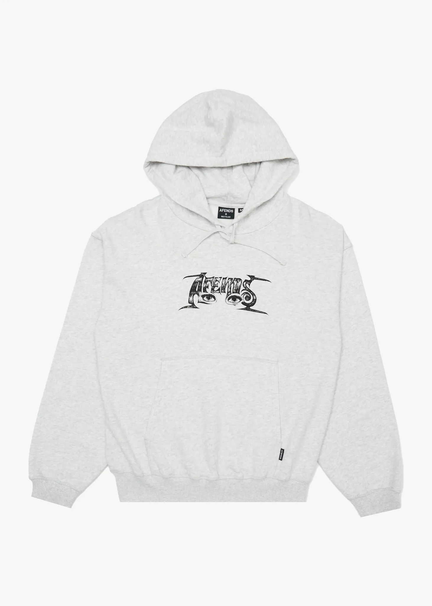 AFENDS Mens All Eyez - Boxy Hoodie - Grey Marle sold by Afends