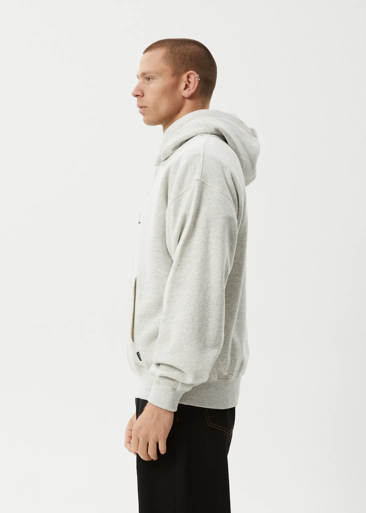 AFENDS Mens All Eyez - Boxy Hoodie - Grey Marle sold by Afends product image thumbnail 4