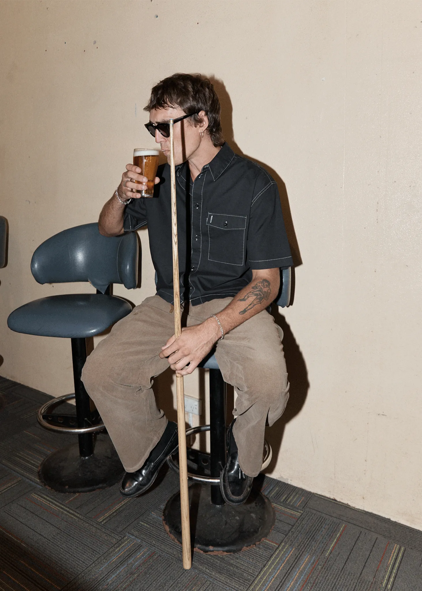 AFENDS Mens Welcome Back - Corduroy Baggy Pant - Fossil sold by Afends product image thumbnail 2