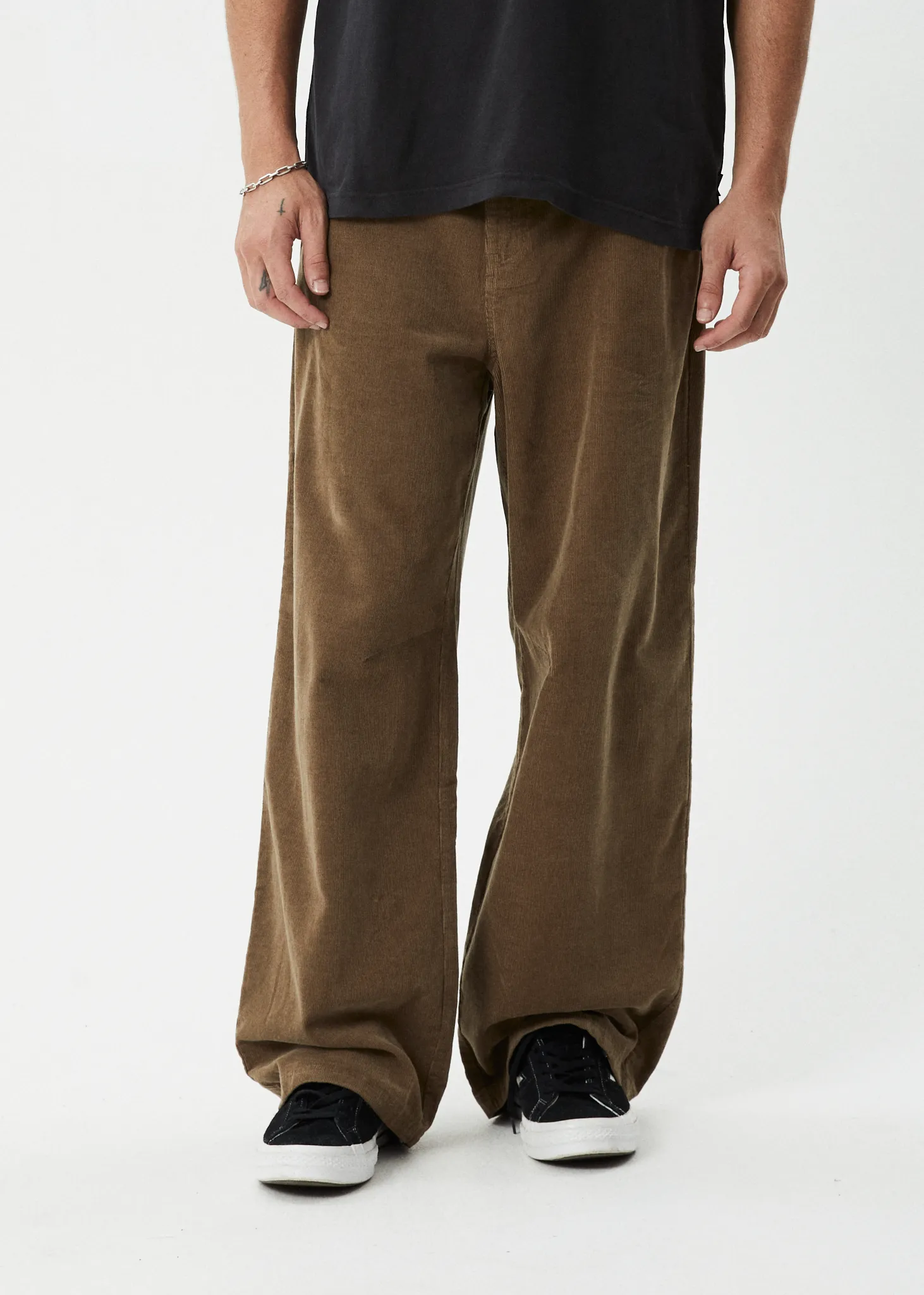 AFENDS Mens Welcome Back - Corduroy Baggy Pant - Fossil sold by Afends product image thumbnail 3
