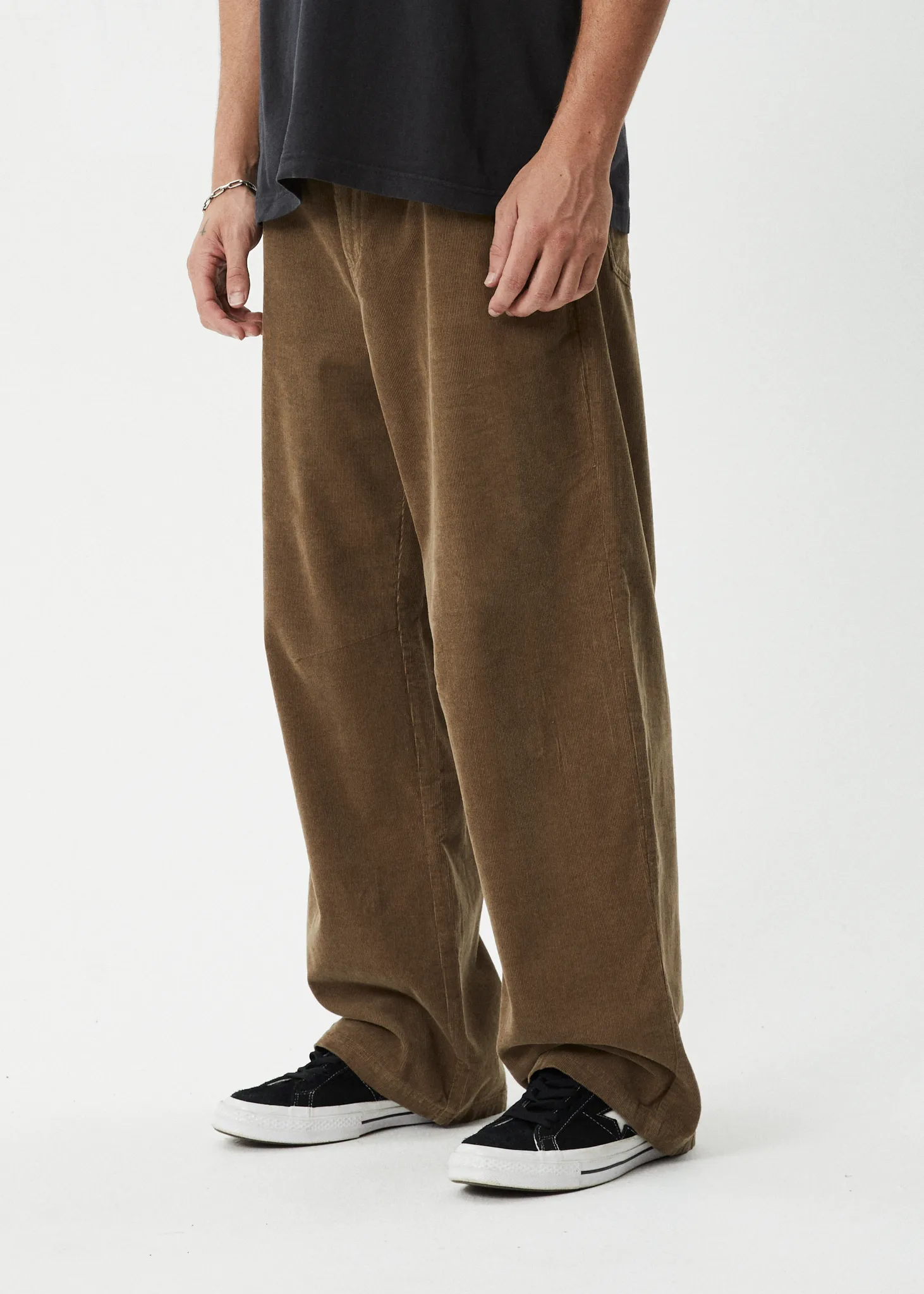 AFENDS Mens Welcome Back - Corduroy Baggy Pant - Fossil sold by Afends product image thumbnail 4