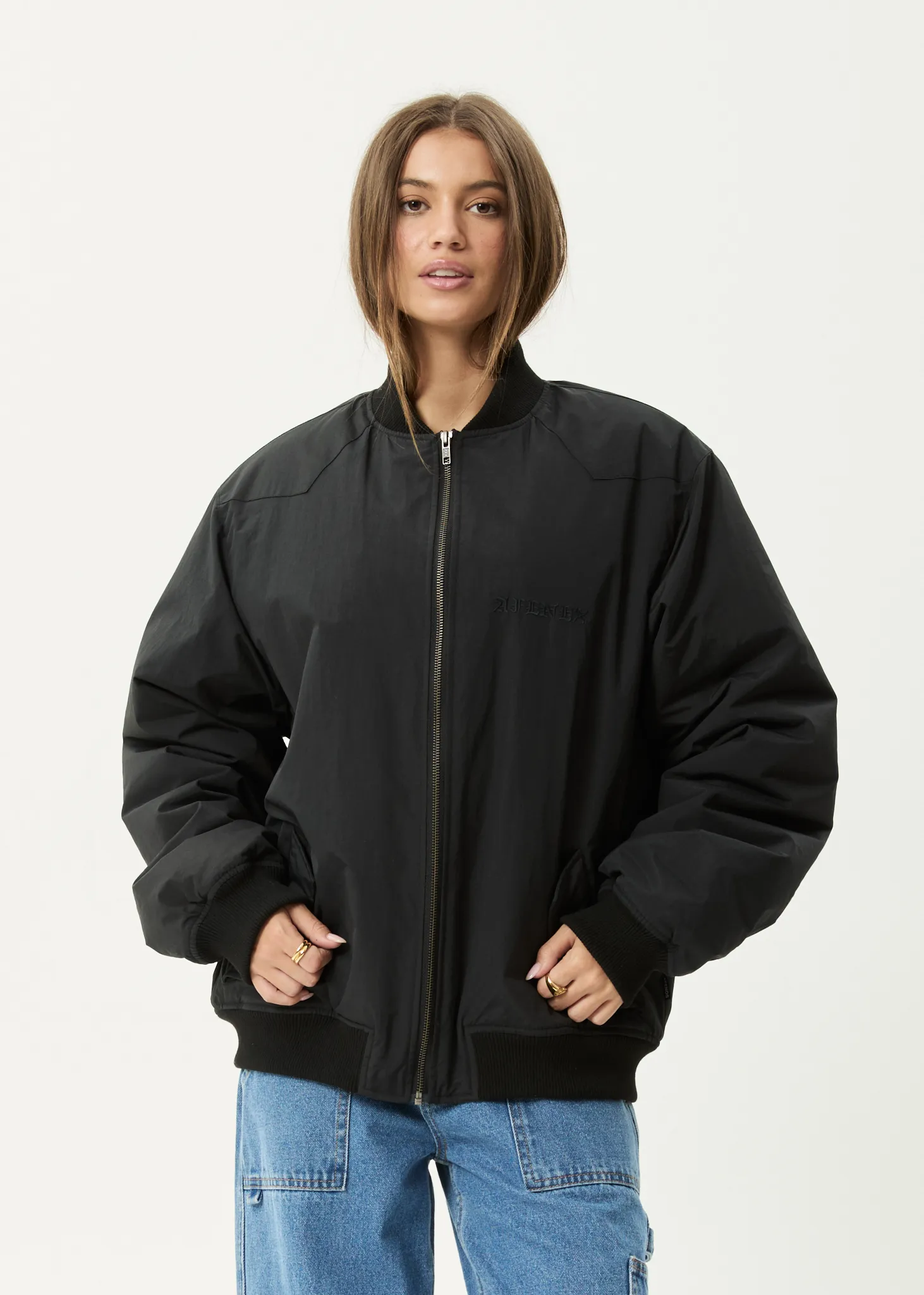 AFENDS Mens No More Bombs - Bomber Jacket - Black sold by Afends product image thumbnail 2