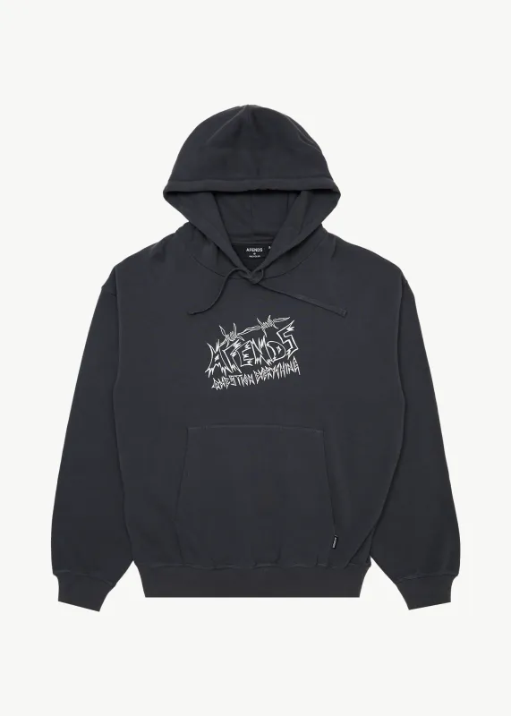 AFENDS Mens Moments - Boxy Hoodie - Charcoal sold by Afends