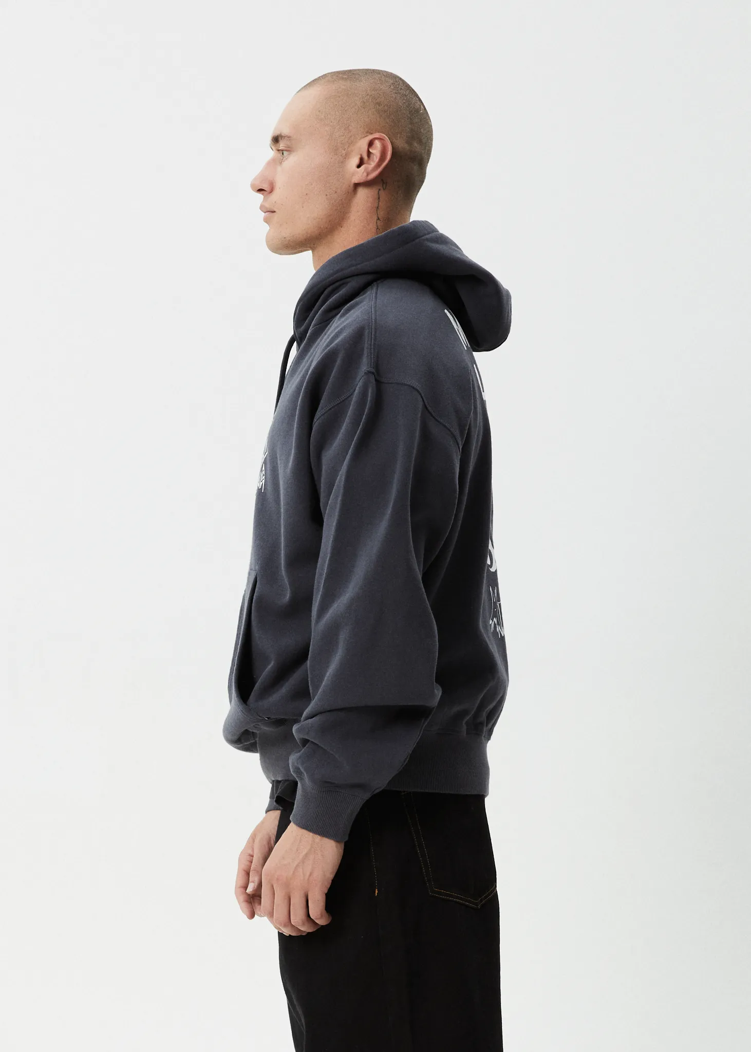 AFENDS Mens Moments - Boxy Hoodie - Charcoal sold by Afends product image thumbnail 4