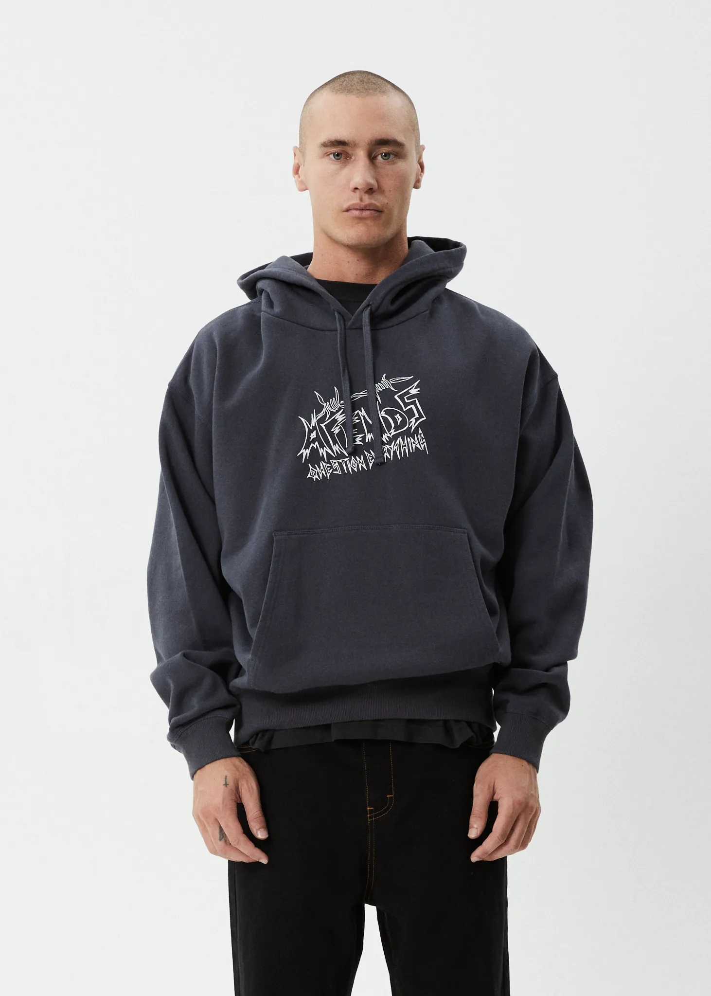 AFENDS Mens Moments - Boxy Hoodie - Charcoal sold by Afends product image thumbnail 2