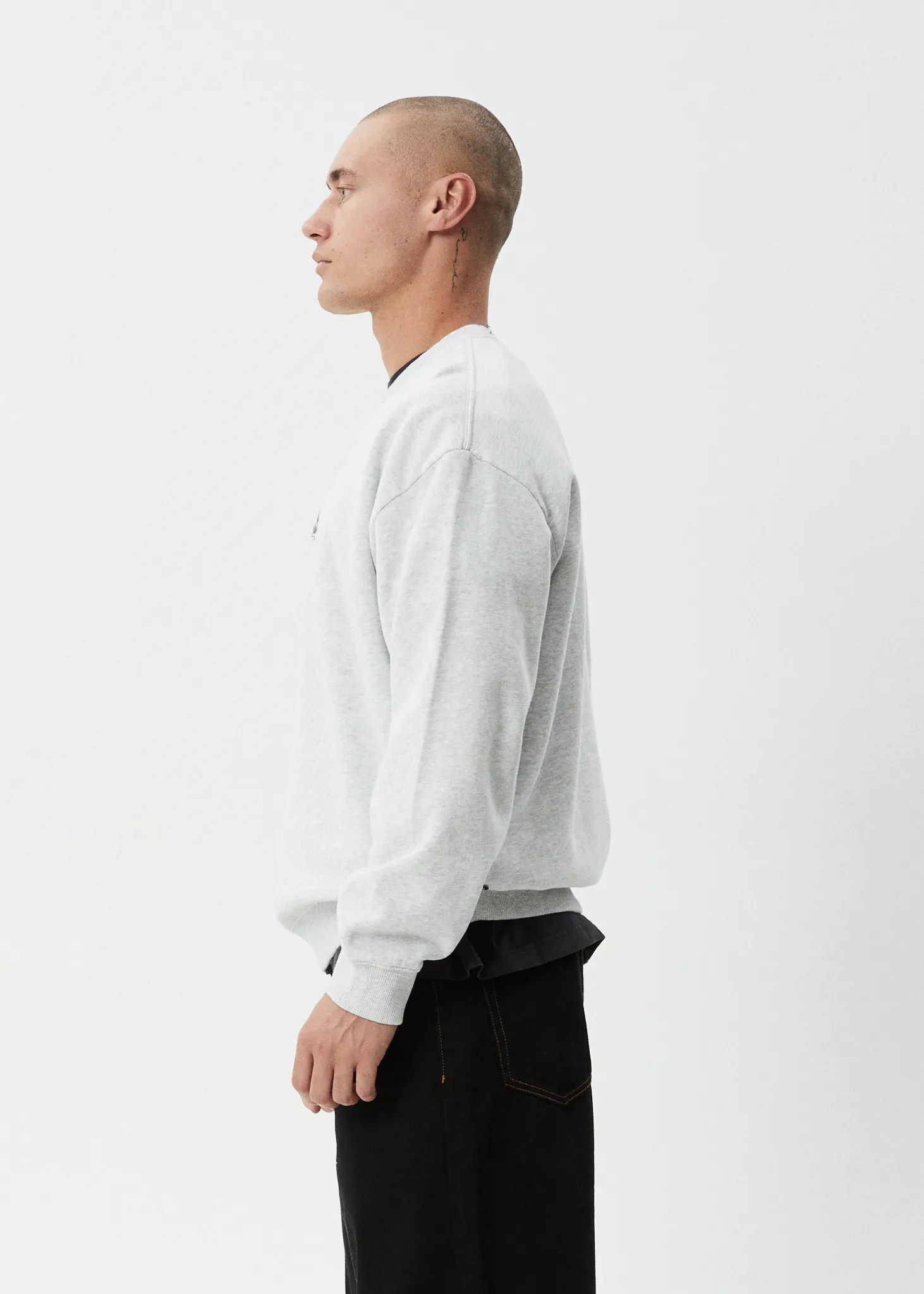 AFENDS Mens Mace - Crew Neck Jumper - Grey Marle sold by Afends product image thumbnail 5