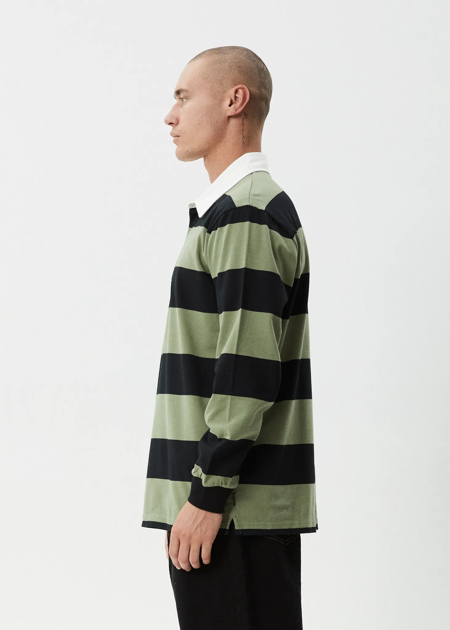 AFENDS Mens Mental - Rugby Long Sleeve Tee - Oil Green sold by Afends product image thumbnail 4
