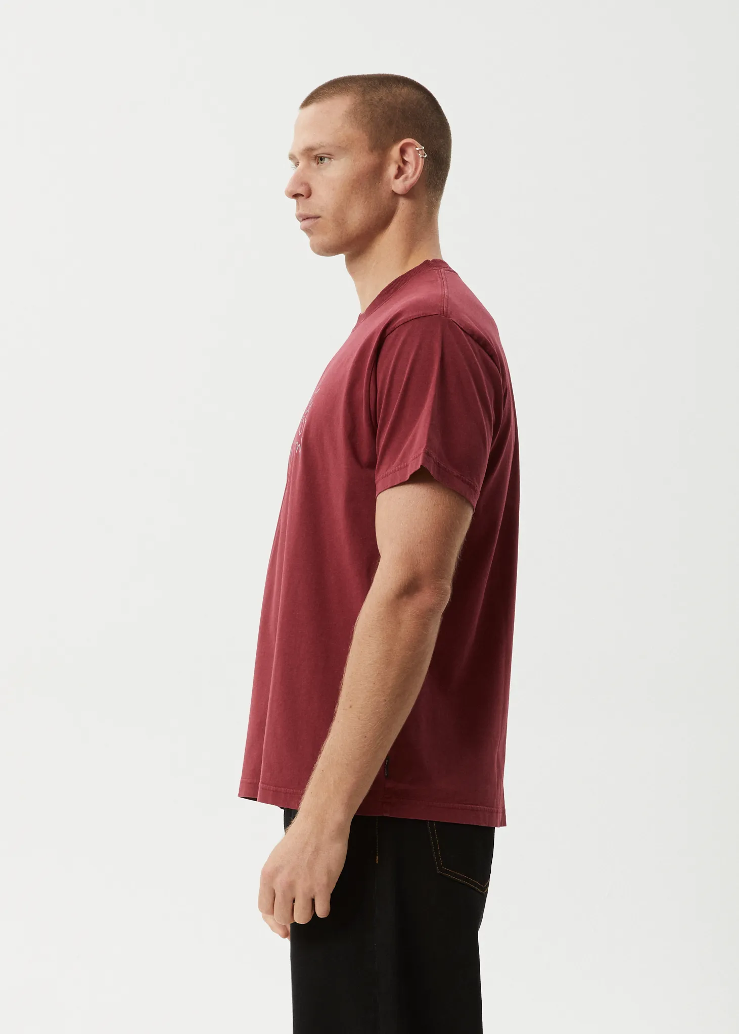 AFENDS Mens Mental - Boxy Tee - Washed Burgundy sold by Afends product image thumbnail 5