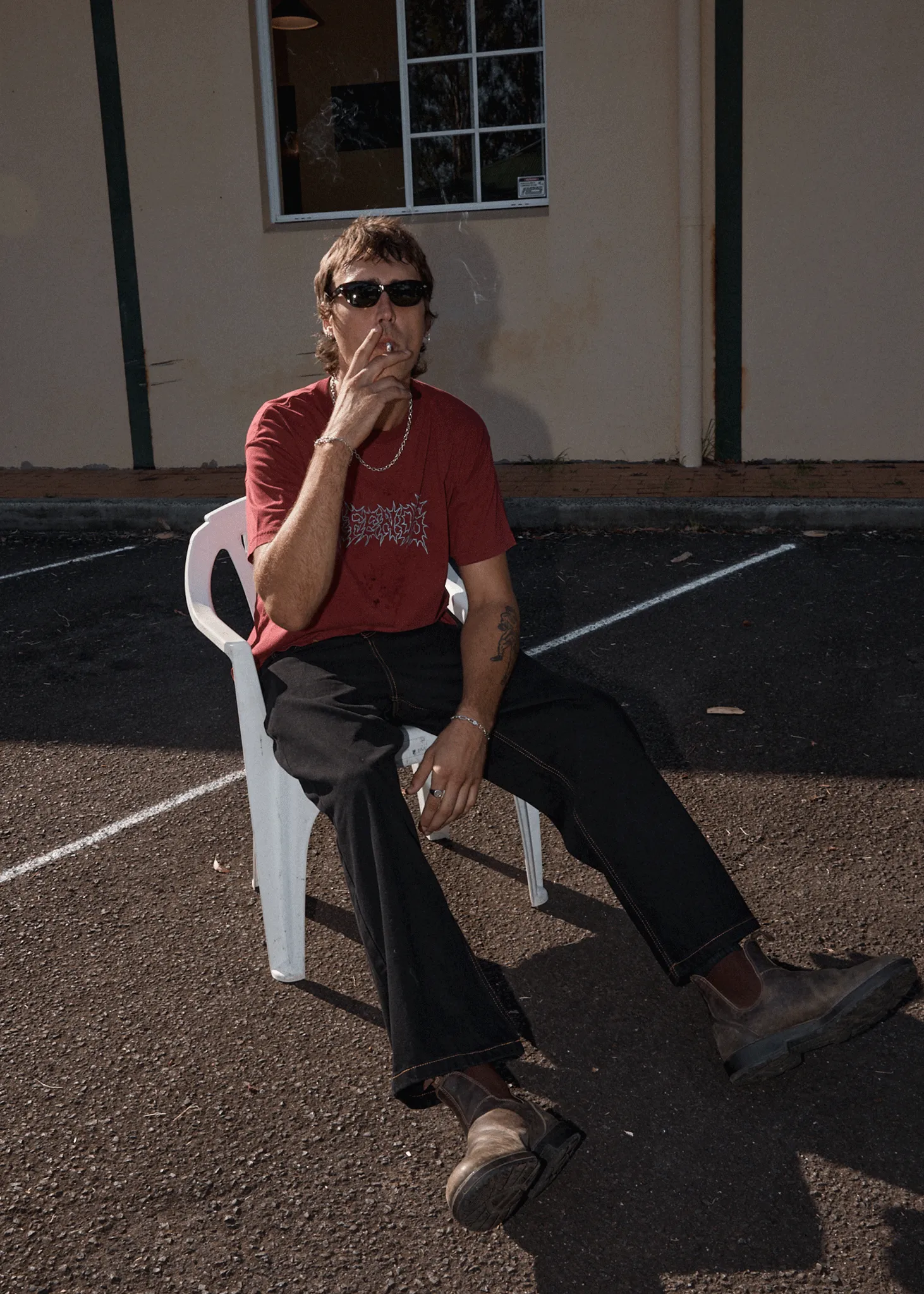 AFENDS Mens Mental - Boxy Tee - Washed Burgundy sold by Afends product image thumbnail 2