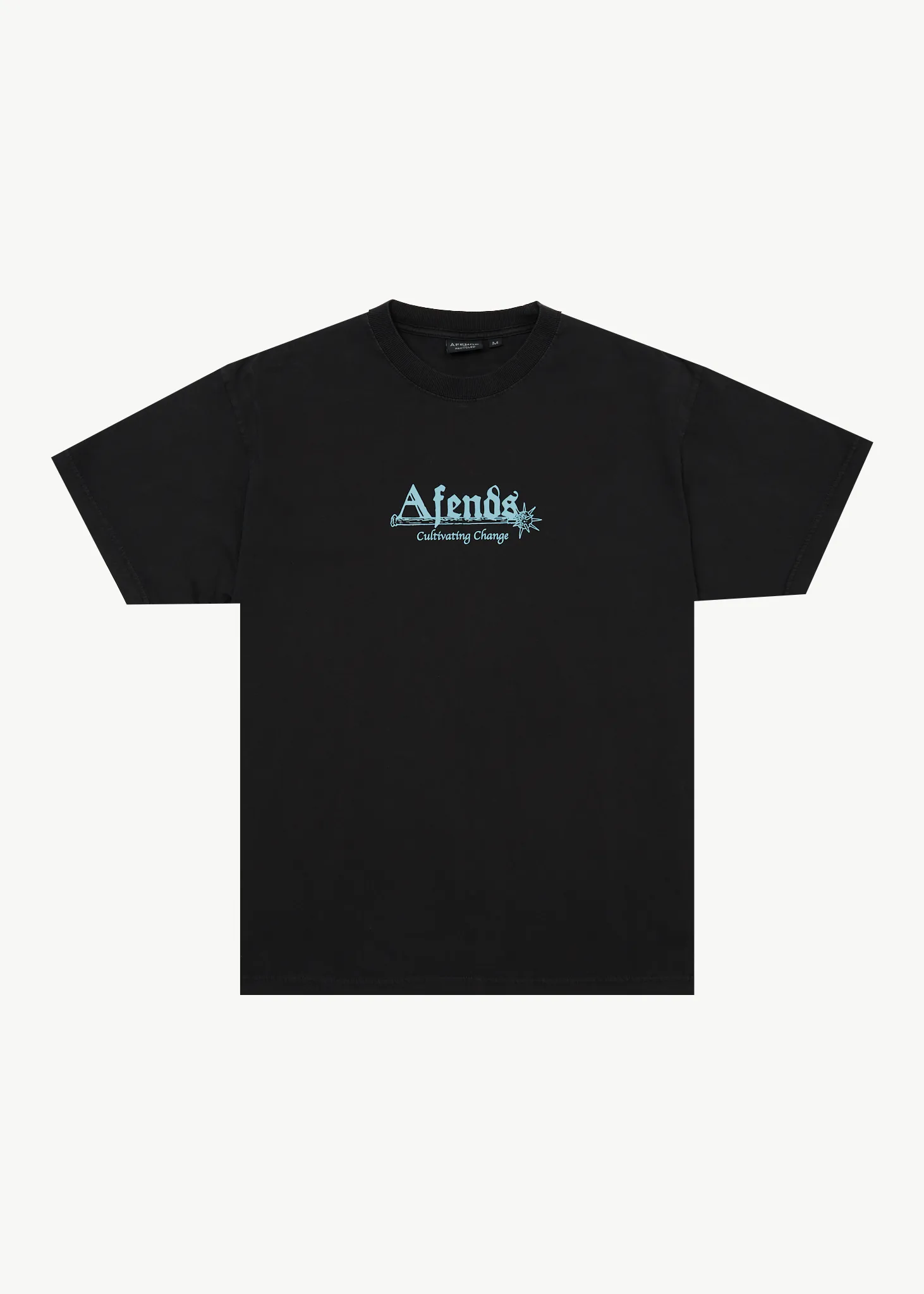 AFENDS Mens Mace Life - Boxy Tee - Stone Black sold by Afends