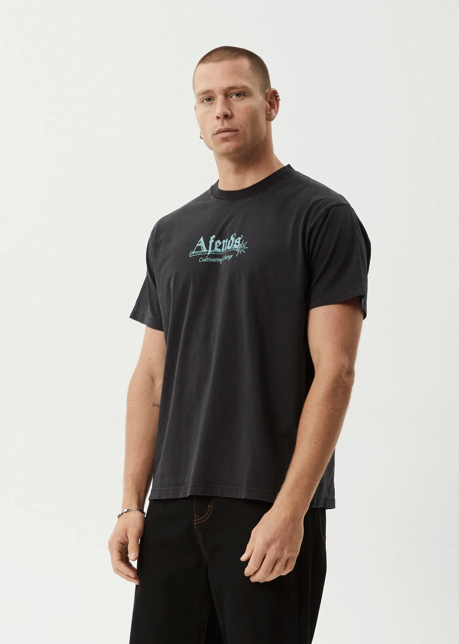 AFENDS Mens Mace Life - Boxy Tee - Stone Black sold by Afends product image thumbnail 3