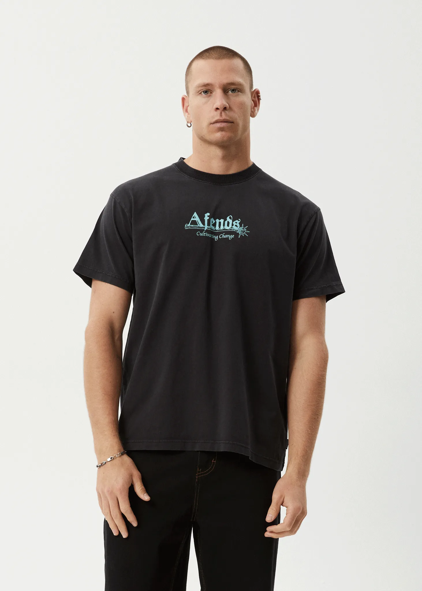 AFENDS Mens Mace Life - Boxy Tee - Stone Black sold by Afends product image thumbnail 2