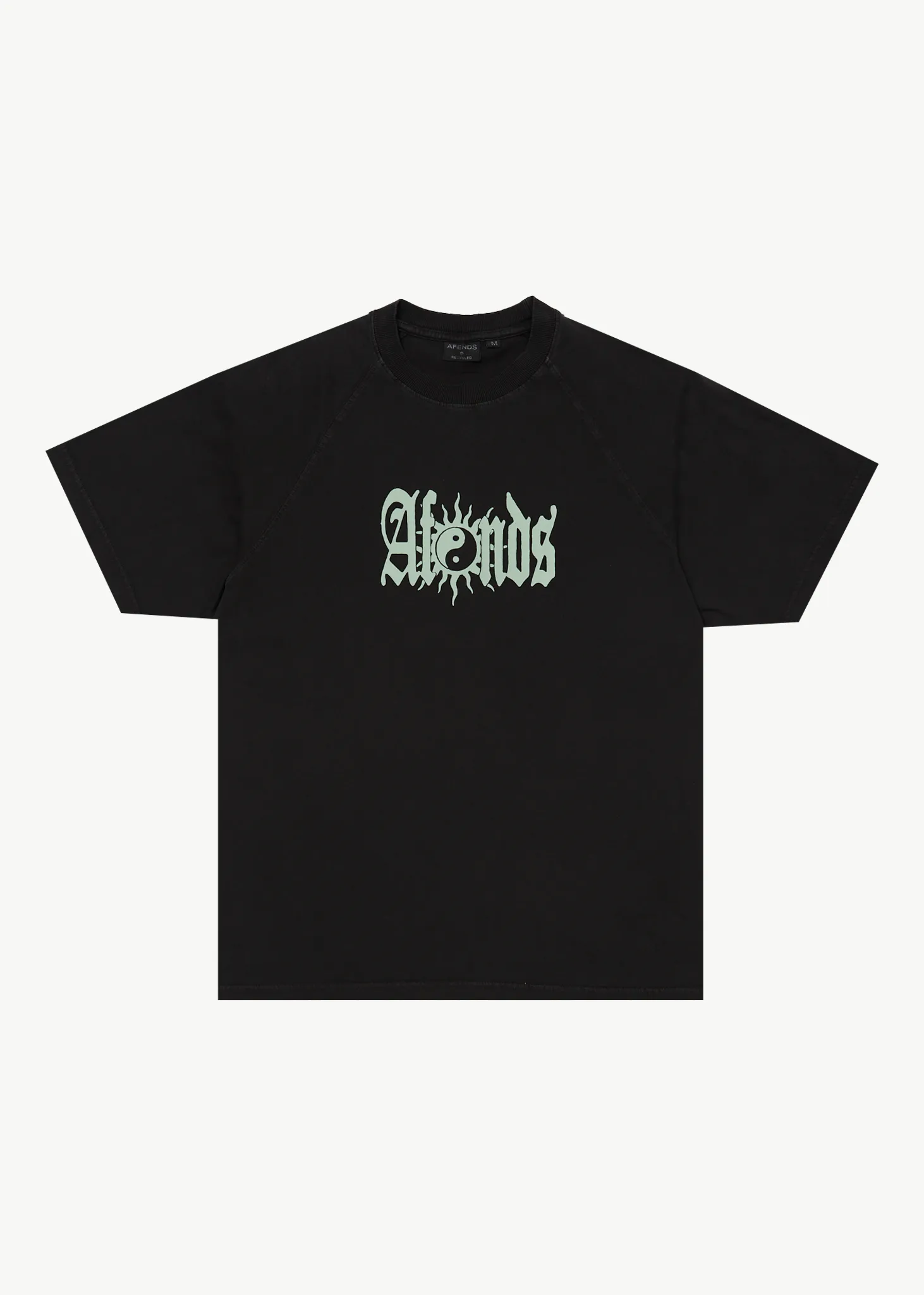 AFENDS Mens Sun Bite - Raglan Boxy Tee - Stone Black sold by Afends