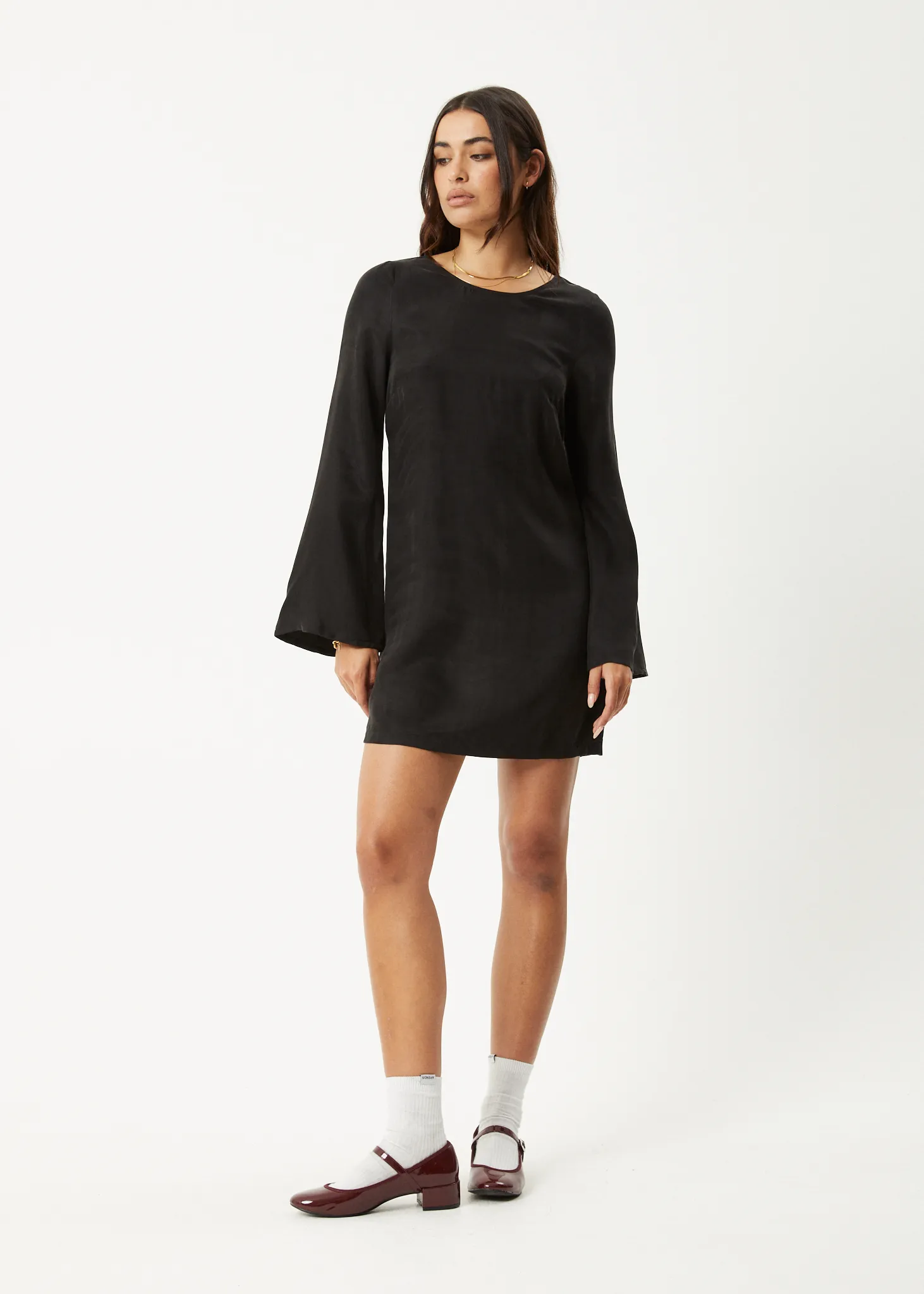 AFENDS Womens Gabriel - Cupro Mini Dress - Black sold by Afends product image thumbnail 2
