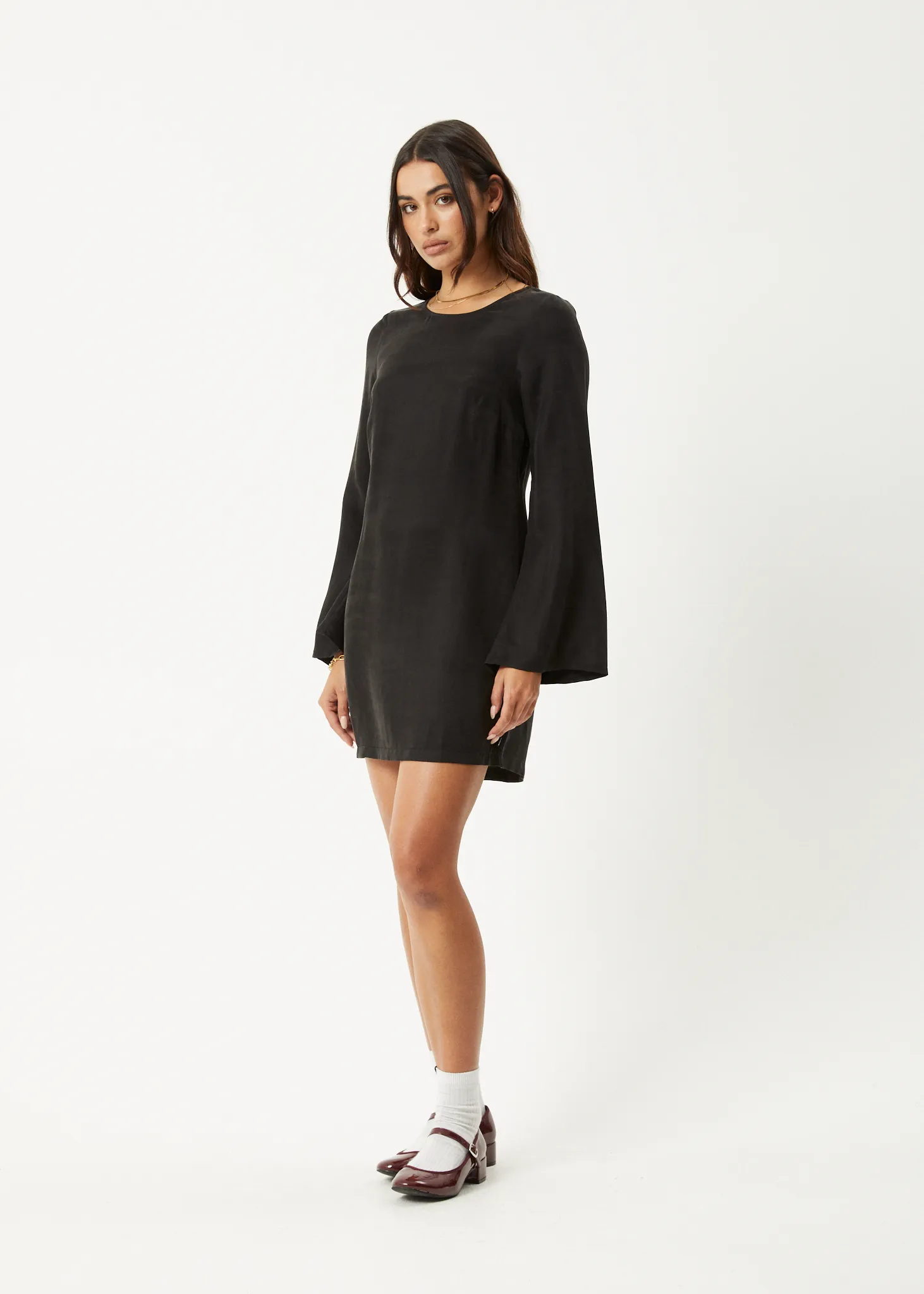 AFENDS Womens Gabriel - Cupro Mini Dress - Black sold by Afends product image thumbnail 3