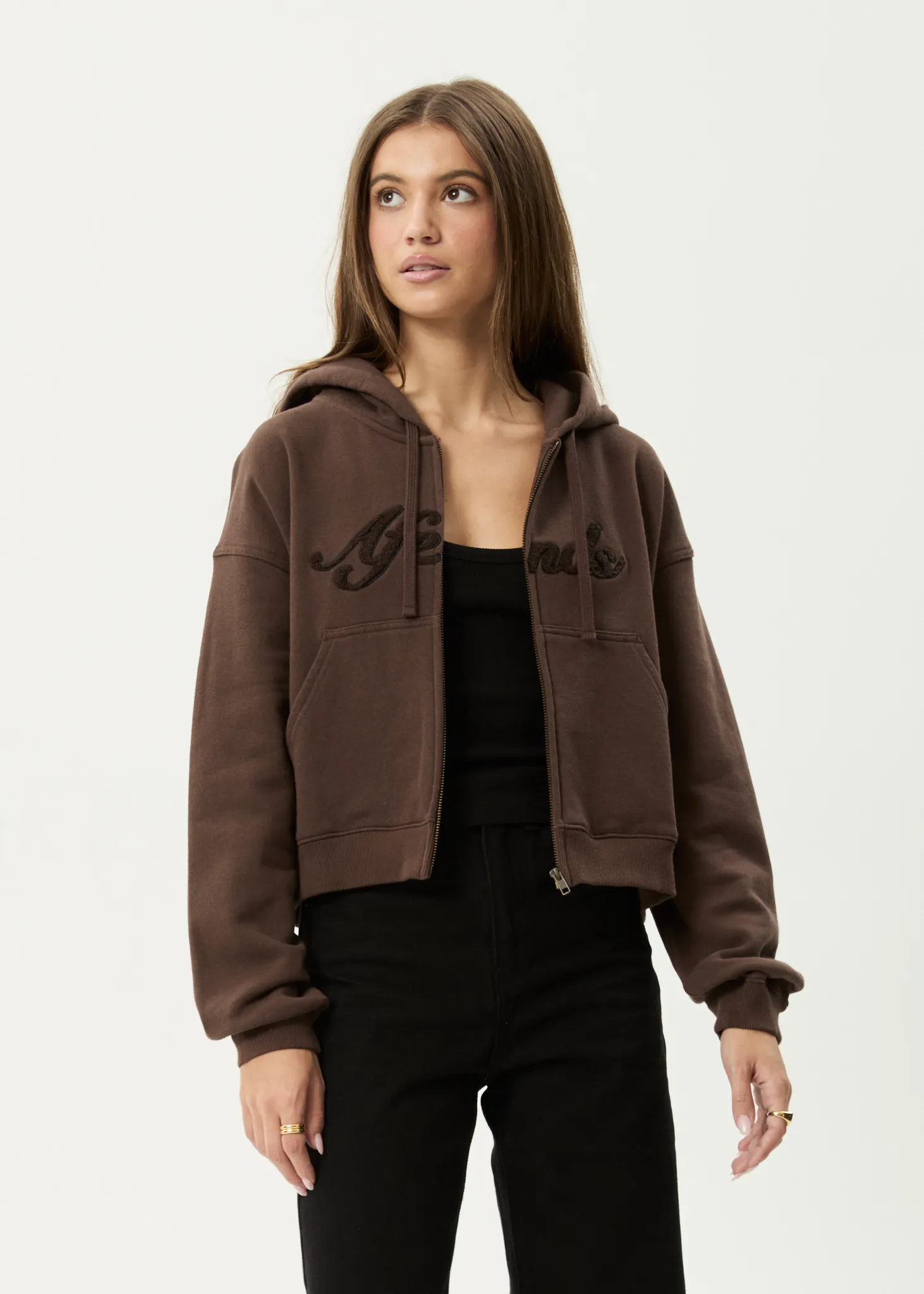 AFENDS Womens Kourt - Zip Hood - Coffee sold by Afends product image thumbnail 2