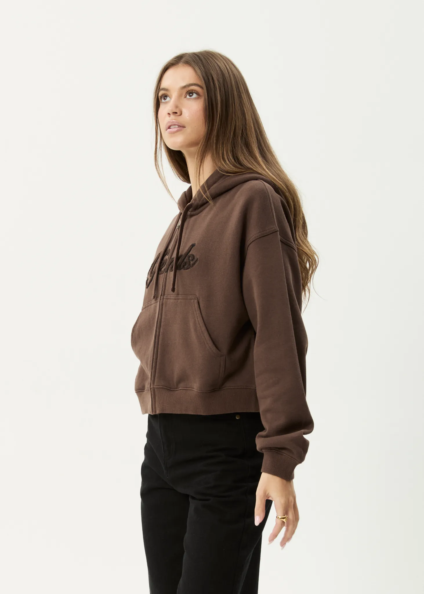 AFENDS Womens Kourt - Zip Hood - Coffee sold by Afends product image thumbnail 3
