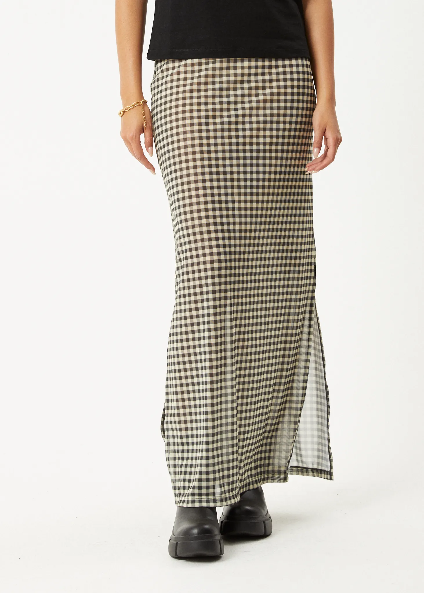 AFENDS Womens Gambet - Sheer Maxi Skirt - Black / Sand sold by Afends product image thumbnail 3
