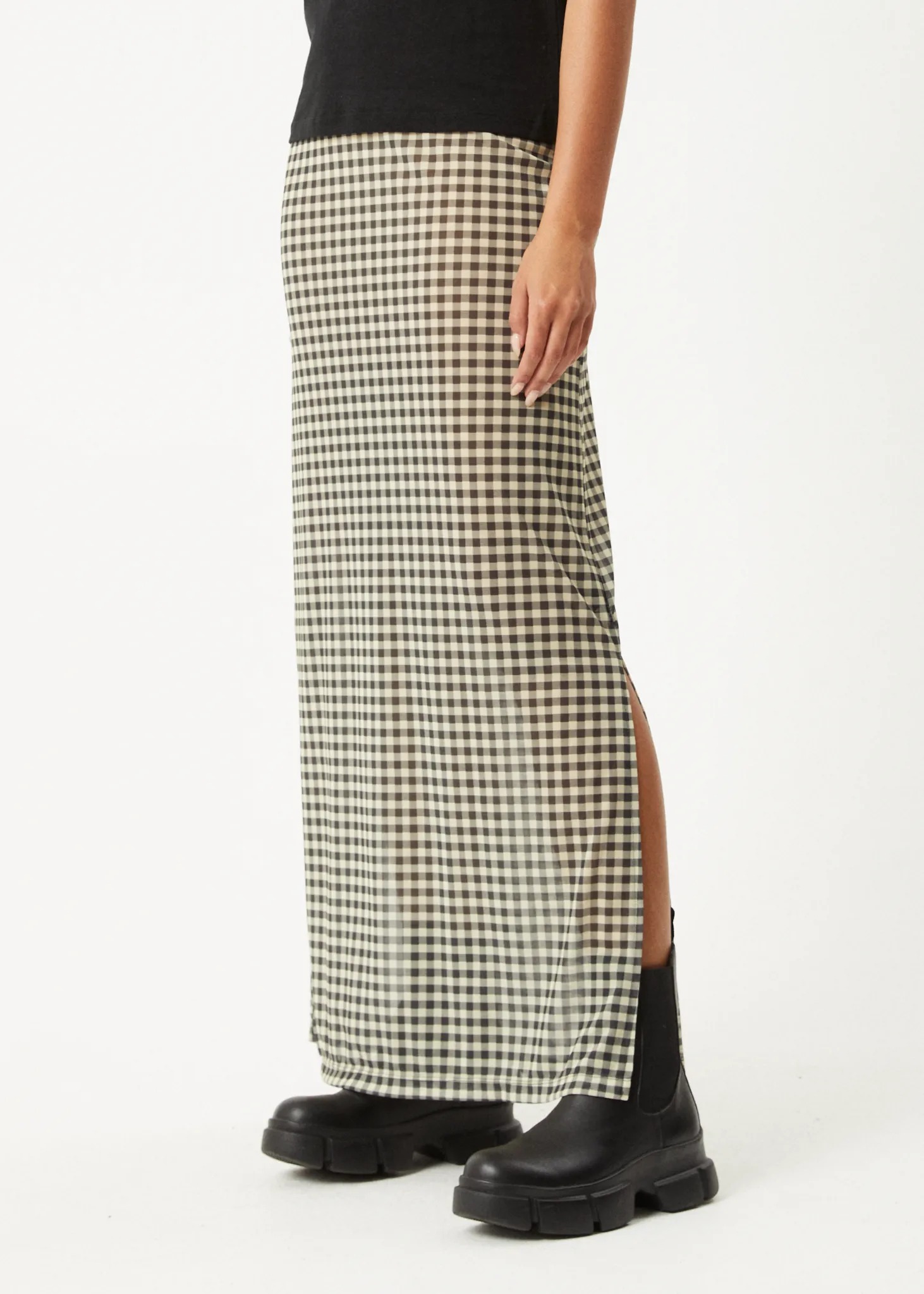 AFENDS Womens Gambet - Sheer Maxi Skirt - Black / Sand sold by Afends product image thumbnail 4