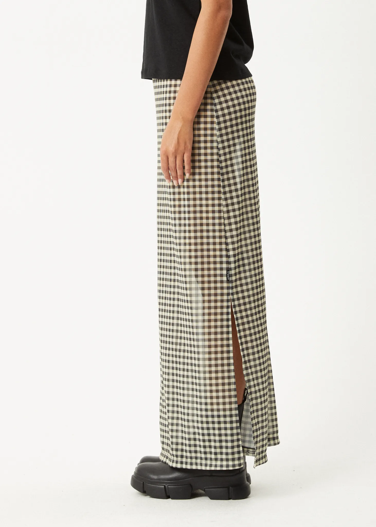 AFENDS Womens Gambet - Sheer Maxi Skirt - Black / Sand sold by Afends product image thumbnail 5