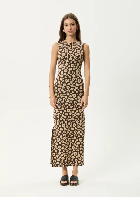 AFENDS Womens Astoria - Maxi Dress - Coffee sold by Afends