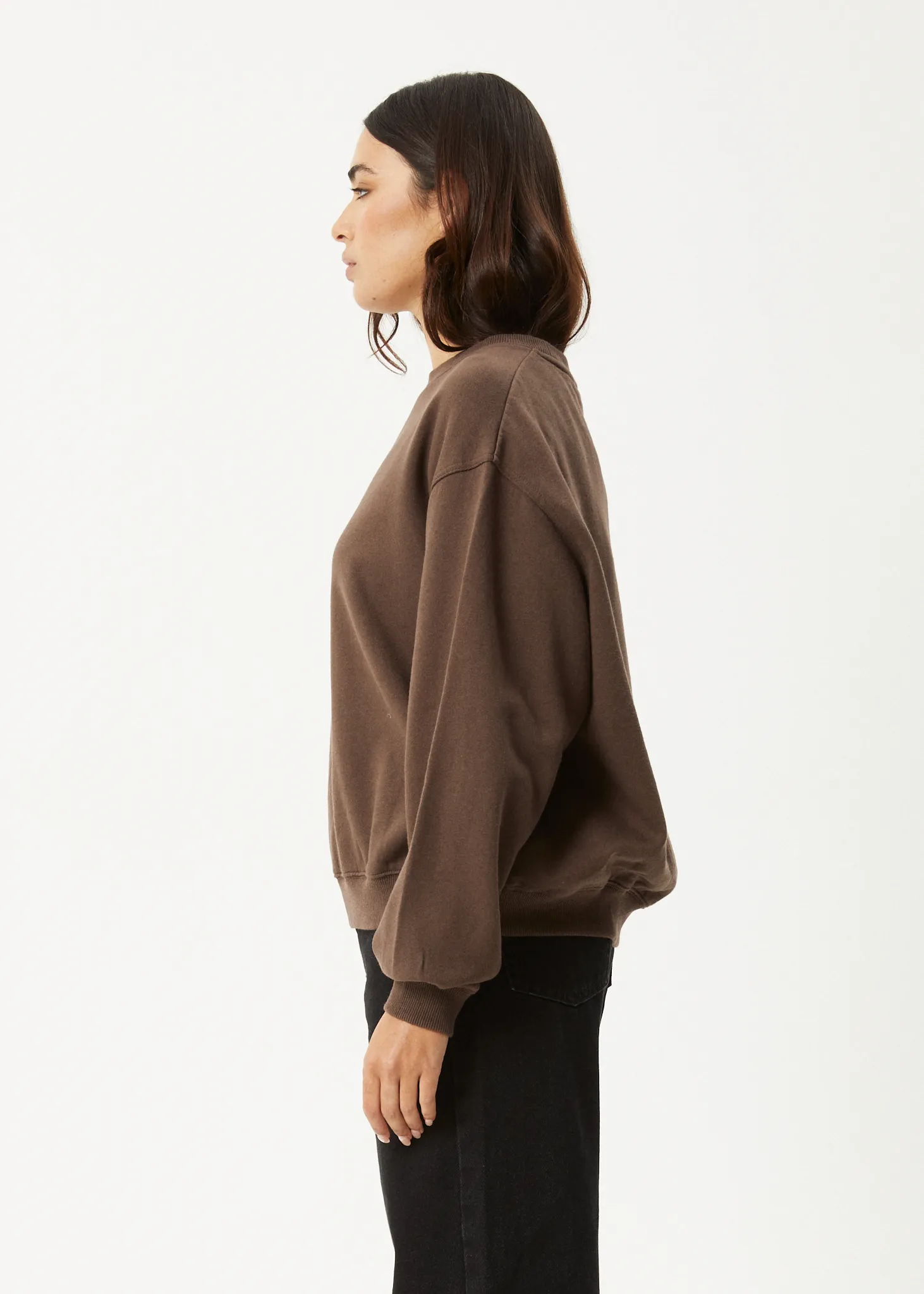 AFENDS Womens Mackie - Crew Neck Jumper - Coffee sold by Afends product image thumbnail 4
