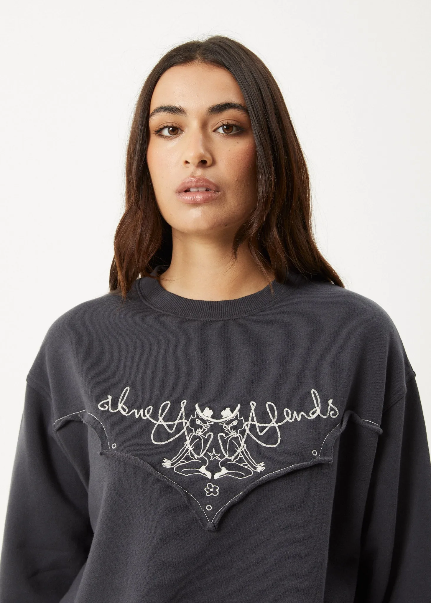 AFENDS Womens Karlee - Crew Neck Jumper - Charcoal sold by Afends product image thumbnail 2