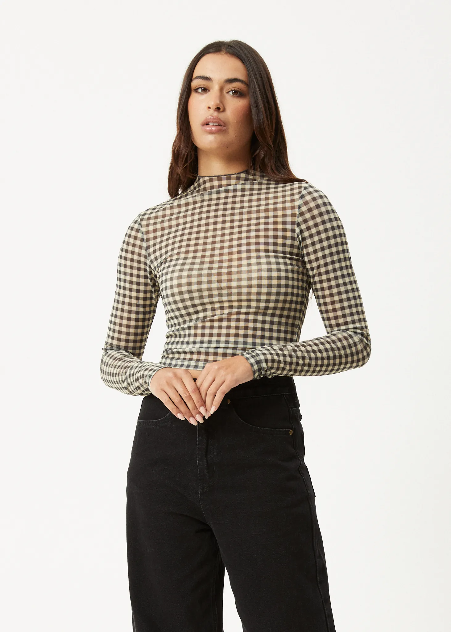 AFENDS Womens Gambet - Sheer Long Sleeve Top - Black / Sand sold by Afends product image thumbnail 2