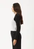 AFENDS Womens Adele - Long Sleeve Raglan Tee - Black / Grey Marle sold by Afends