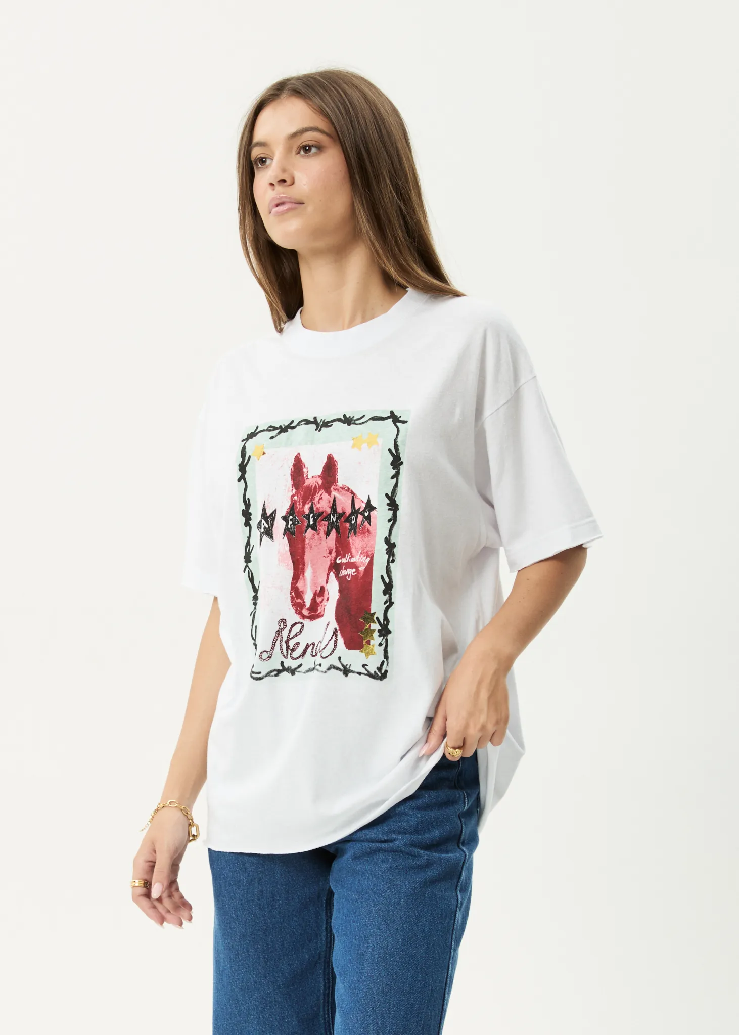 AFENDS Womens Horsegirl - Oversized Tee - White sold by Afends product image thumbnail 3