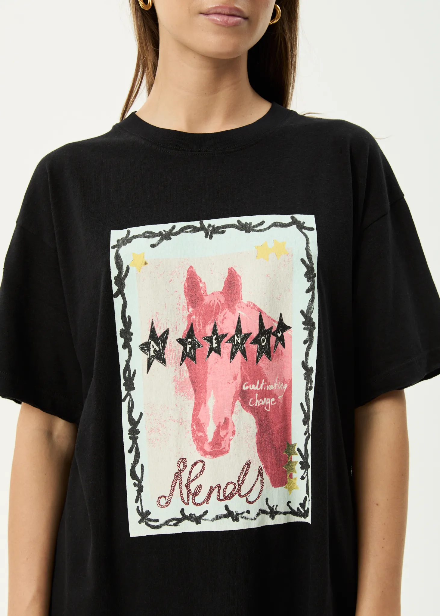 AFENDS Womens Horsegirl - Oversized Tee - Black sold by Afends product image thumbnail 2