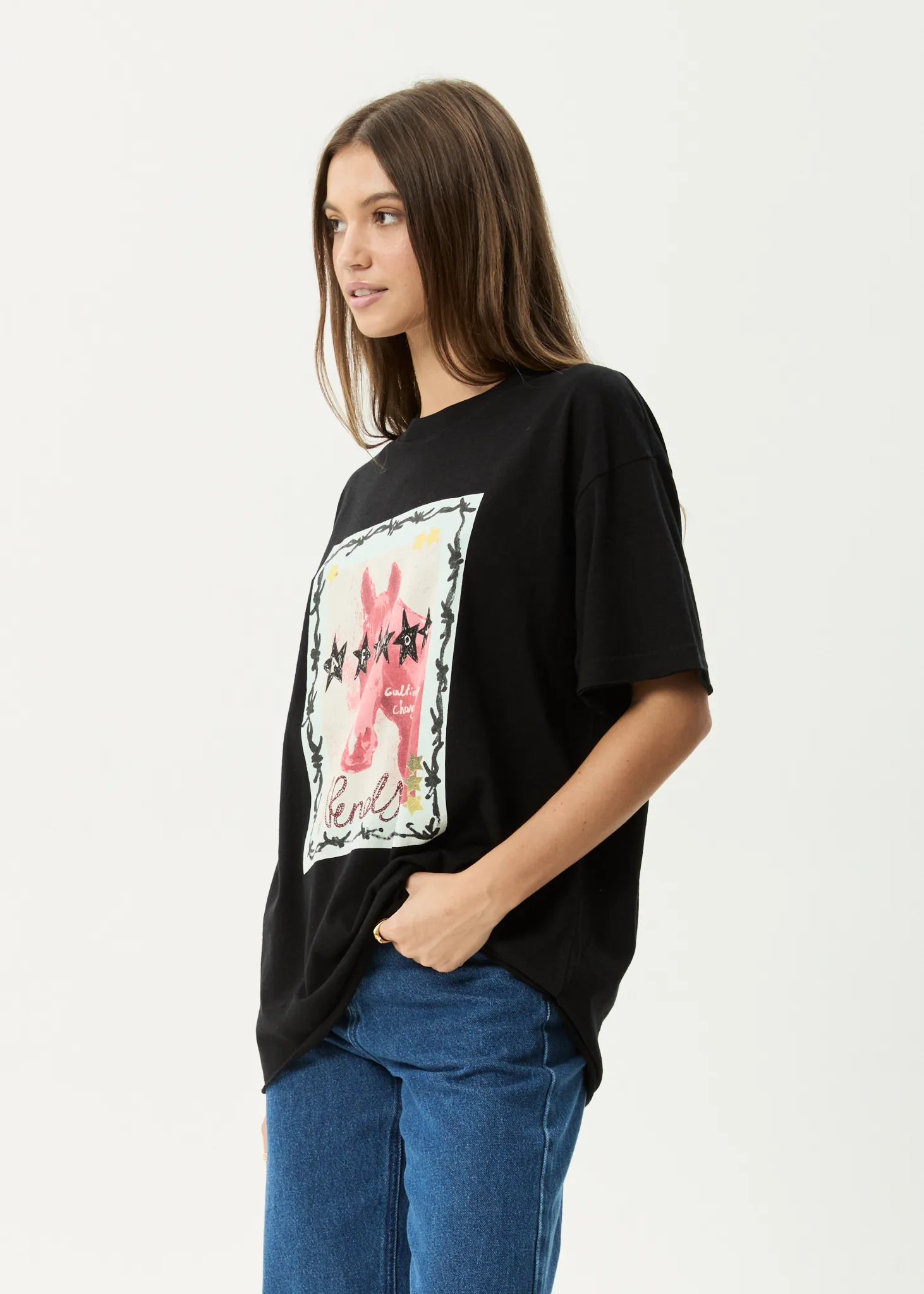 AFENDS Womens Horsegirl - Oversized Tee - Black sold by Afends product image thumbnail 3