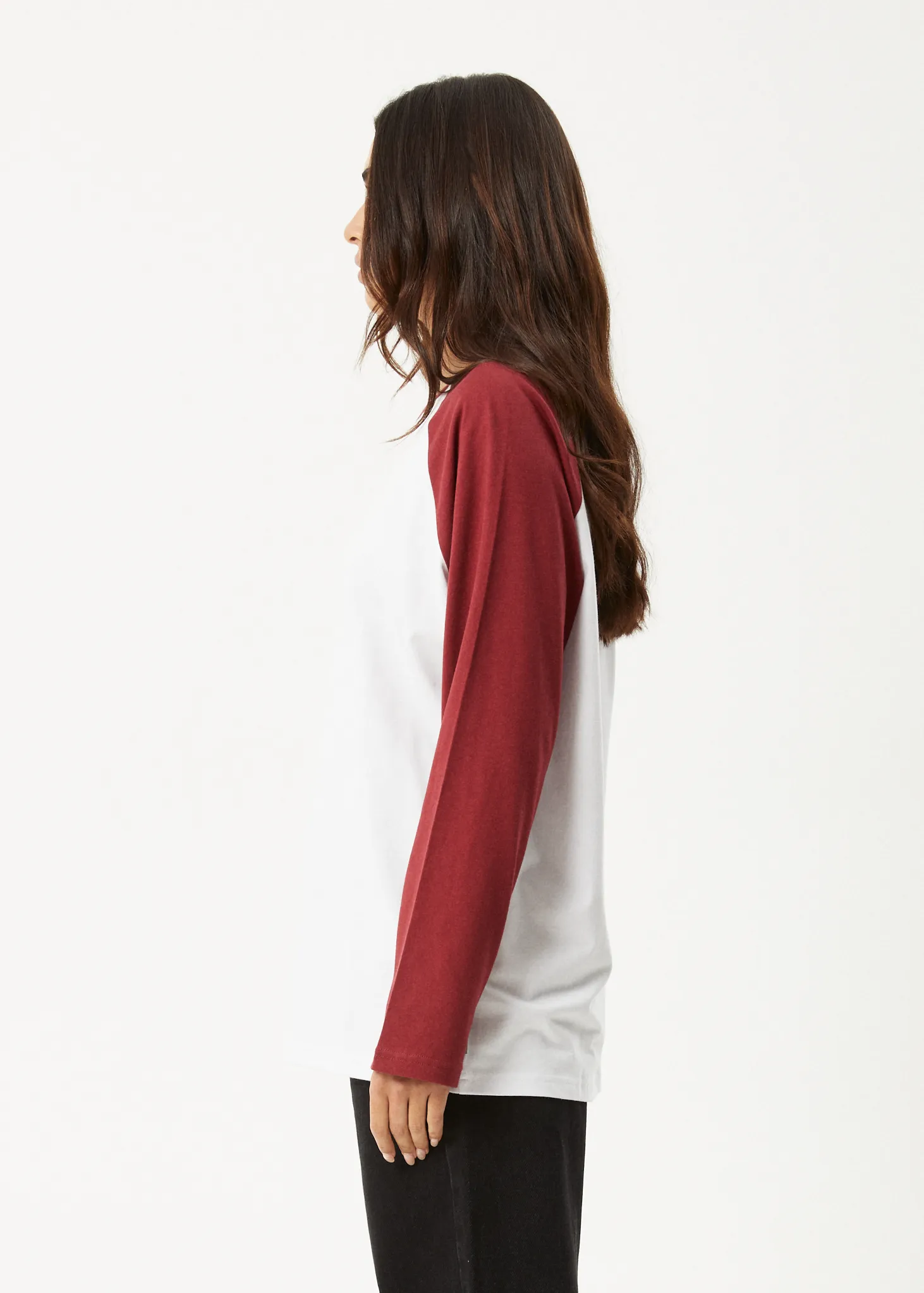 AFENDS Womens Ryan - Oversized Long Sleeve Raglan Tee - Burgundy sold by Afends product image thumbnail 4