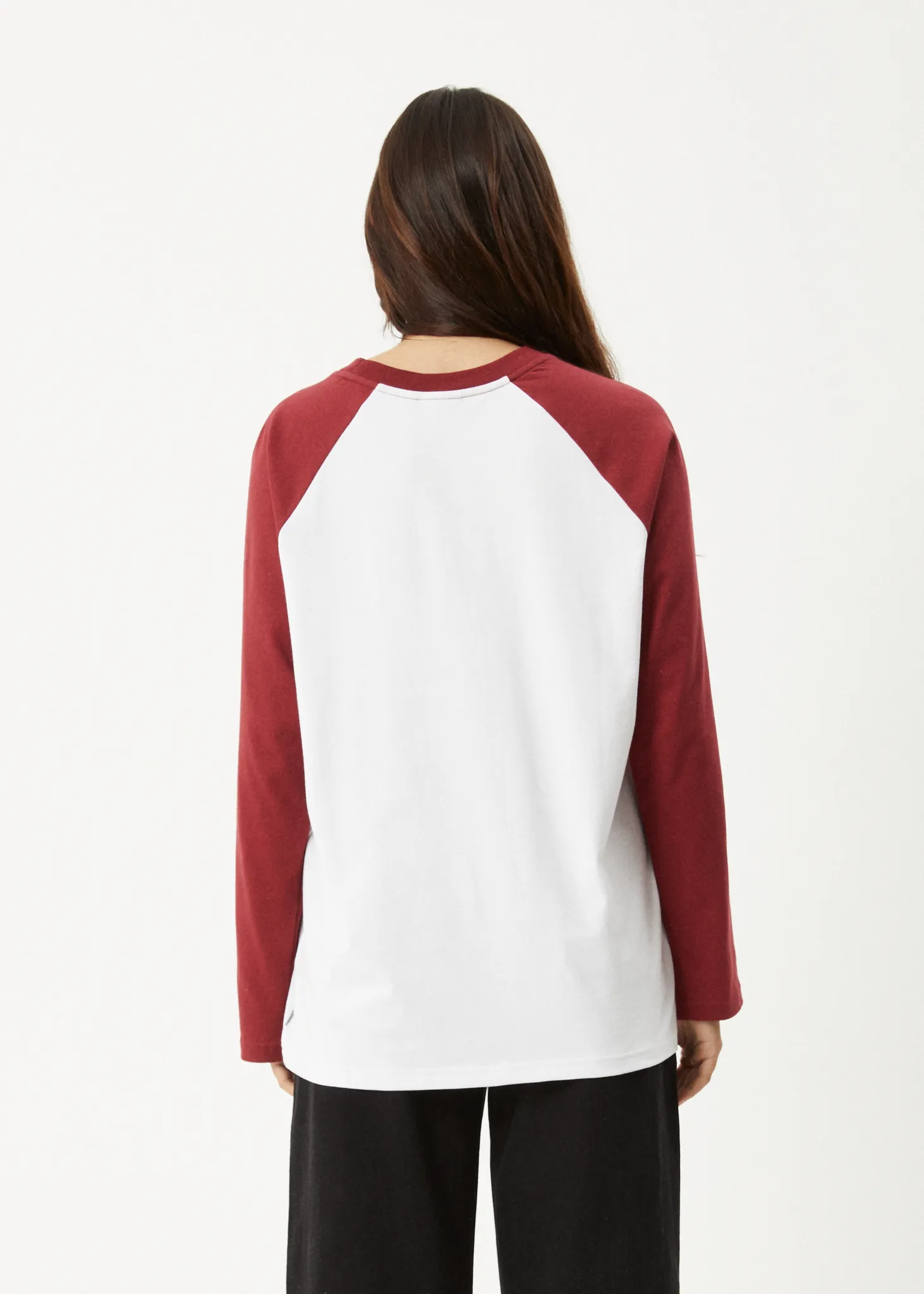 AFENDS Womens Ryan - Oversized Long Sleeve Raglan Tee - Burgundy sold by Afends product image thumbnail 5