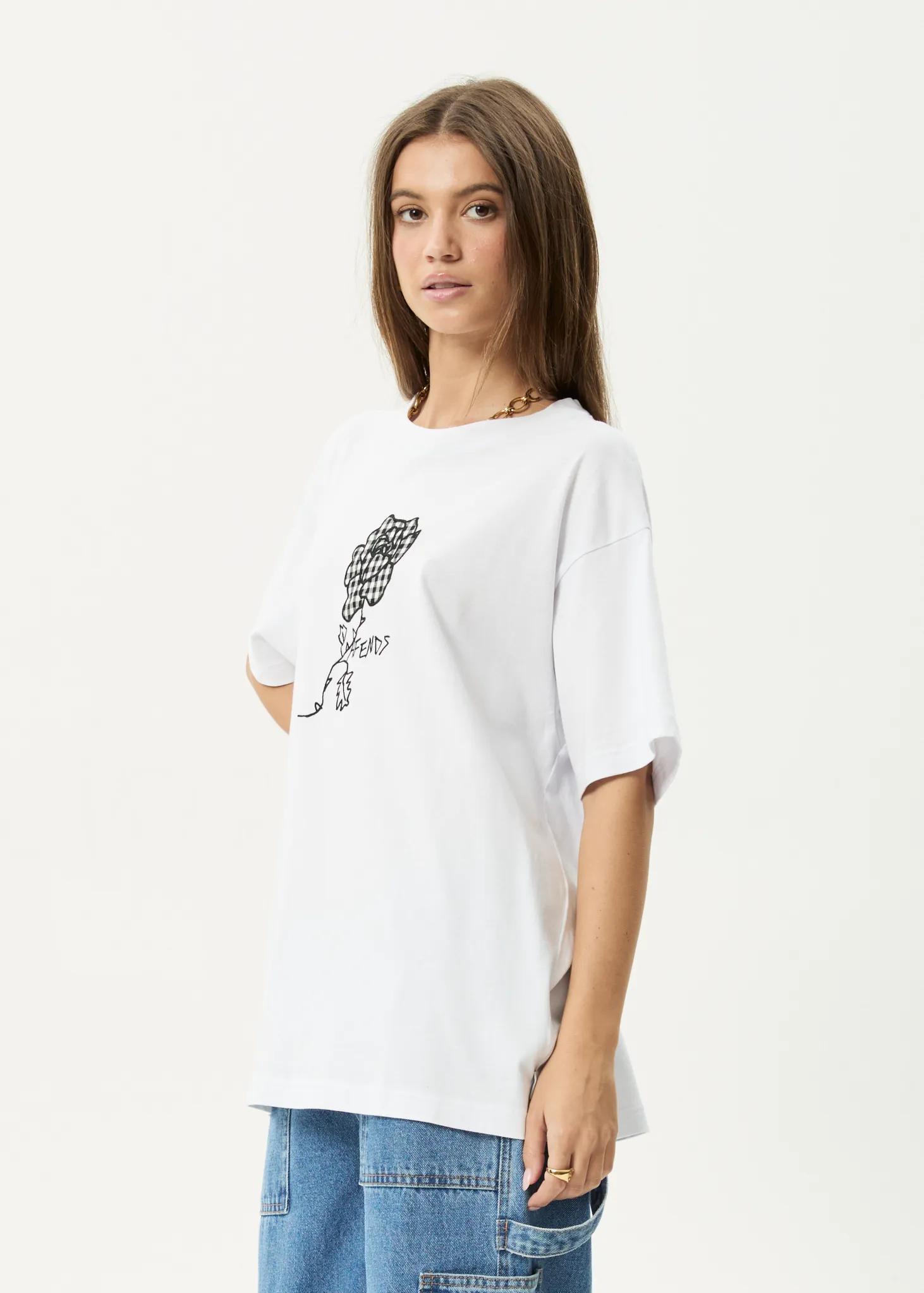 AFENDS Womens Patches - Oversized Tee - White sold by Afends product image thumbnail 3