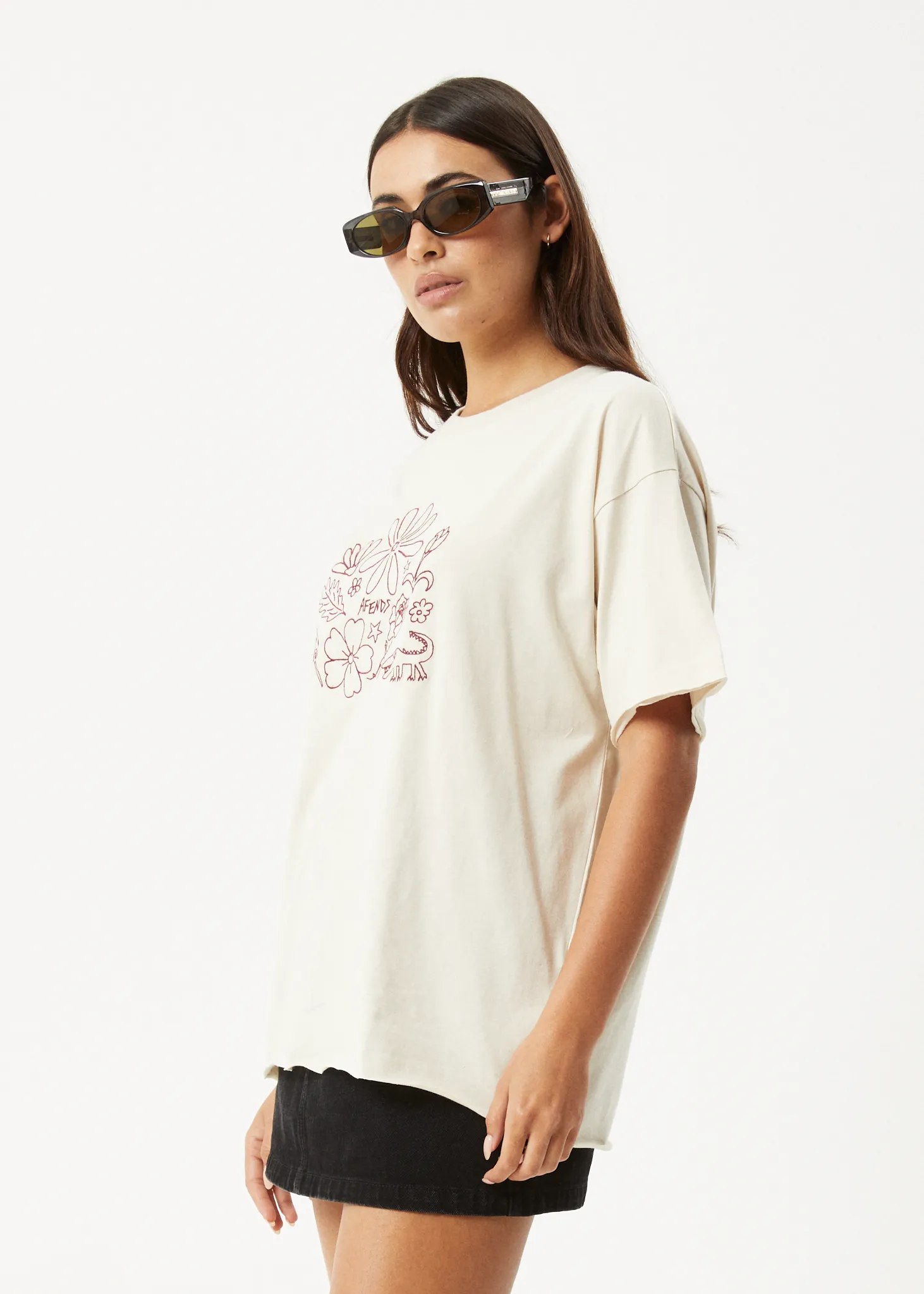 AFENDS Womens Shapes - Oversized Tee - Moonbeam sold by Afends product image thumbnail 3