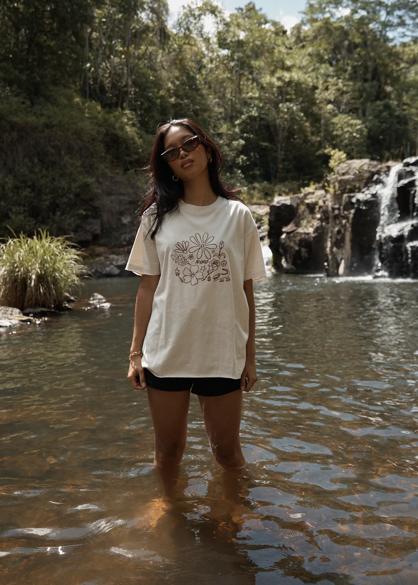 AFENDS Womens Shapes - Oversized Tee - Moonbeam sold by Afends product image thumbnail 2