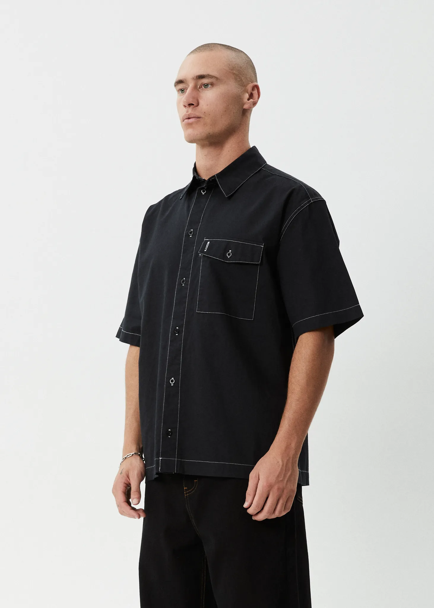 AFENDS Mens Flame - Short Sleeve Shirt - Black sold by Afends product image thumbnail 4