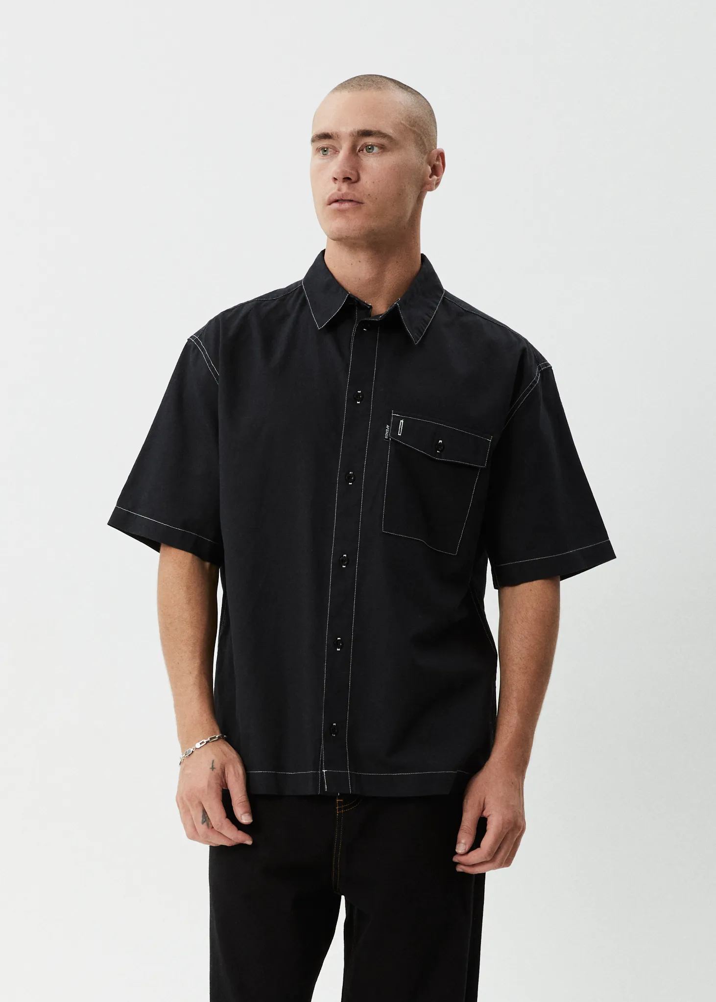 AFENDS Mens Flame - Short Sleeve Shirt - Black sold by Afends product image thumbnail 3