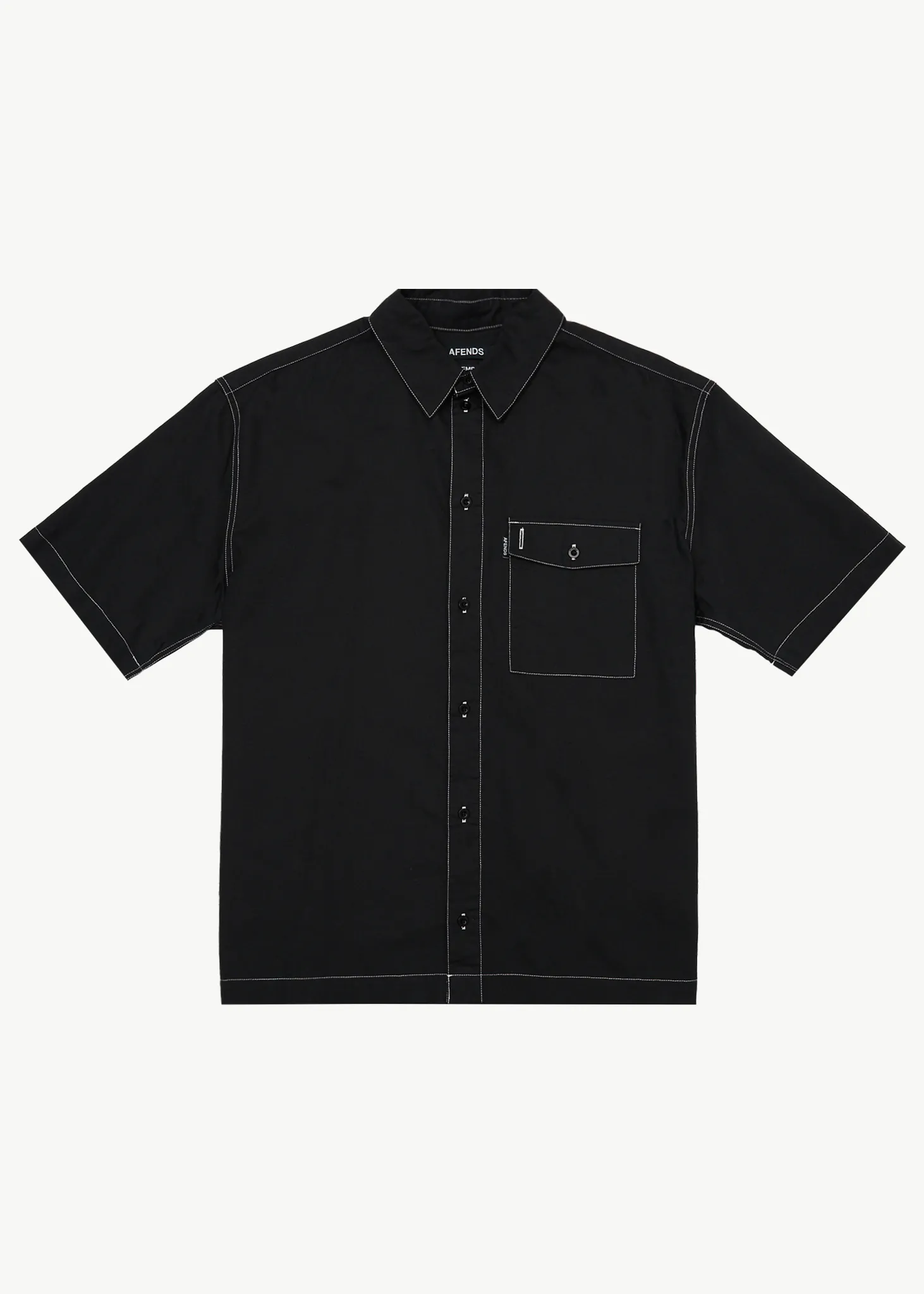 AFENDS Mens Flame - Short Sleeve Shirt - Black sold by Afends