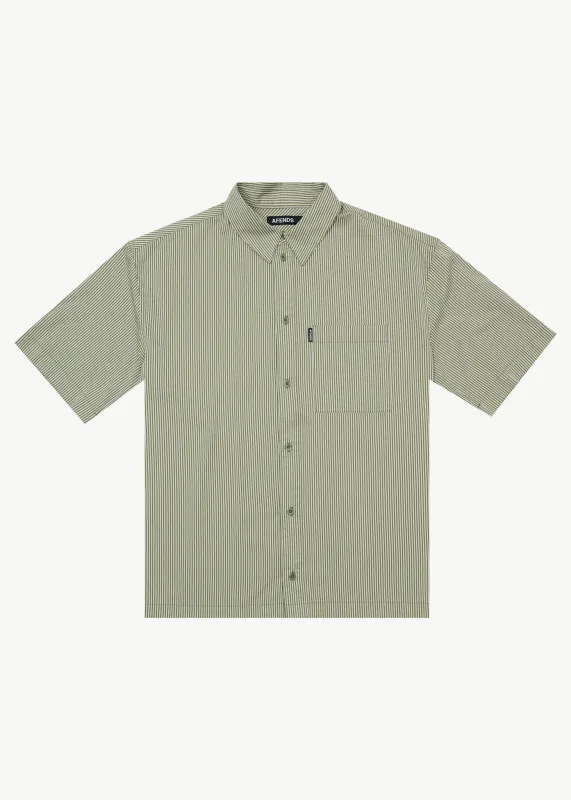 AFENDS Mens Candy - Short Sleeve Shirt - Oil Green made by Afends