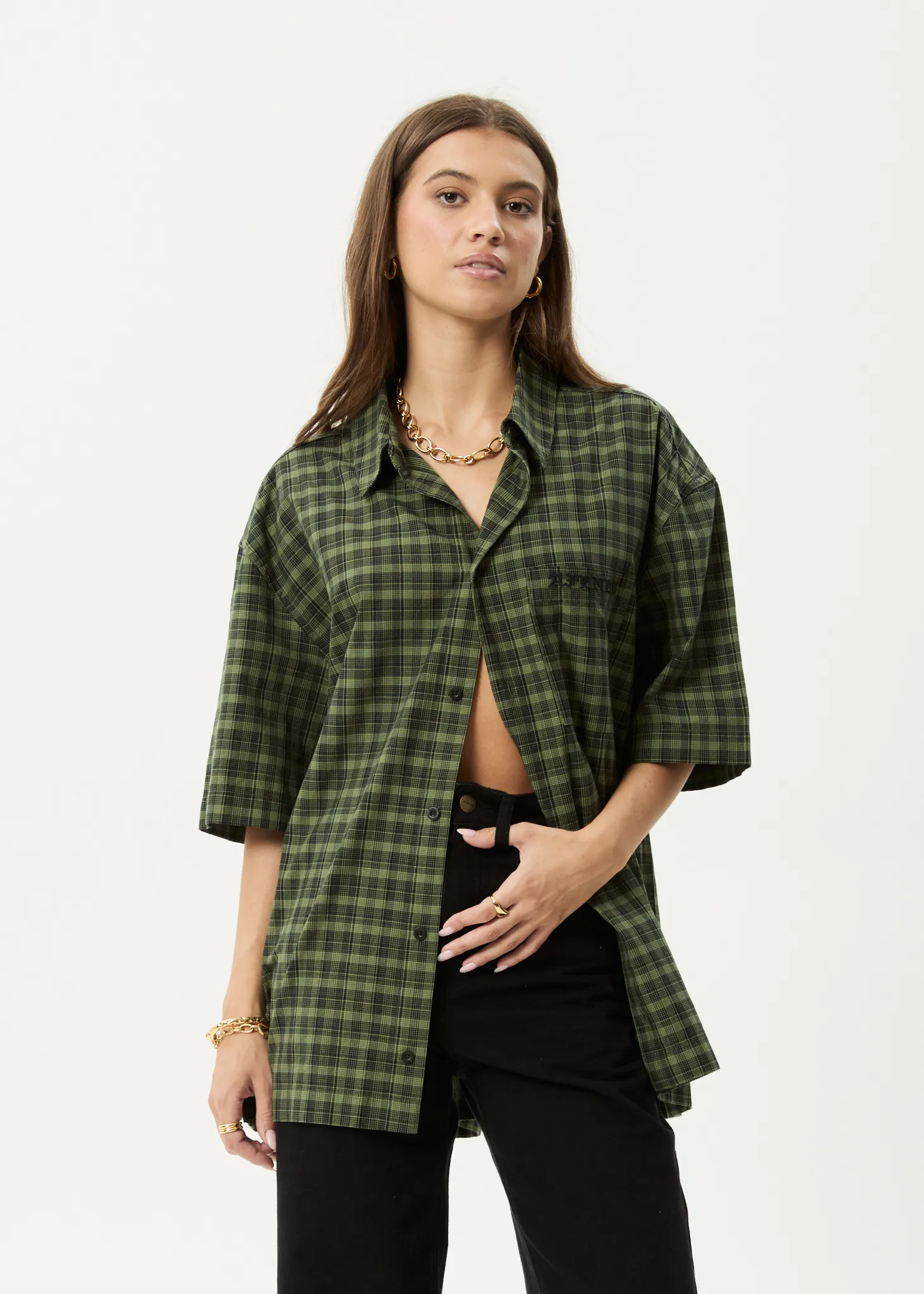 AFENDS Mens Ghost - Short Sleeve Shirt - Oil Green sold by Afends product image thumbnail 4