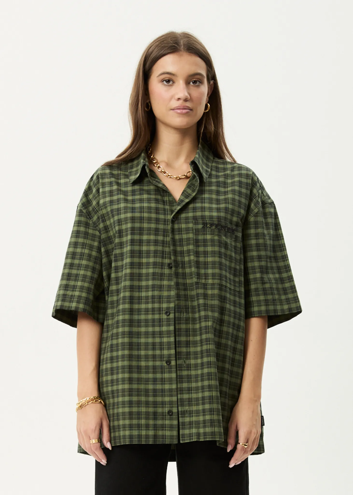 AFENDS Mens Ghost - Short Sleeve Shirt - Oil Green sold by Afends product image thumbnail 2