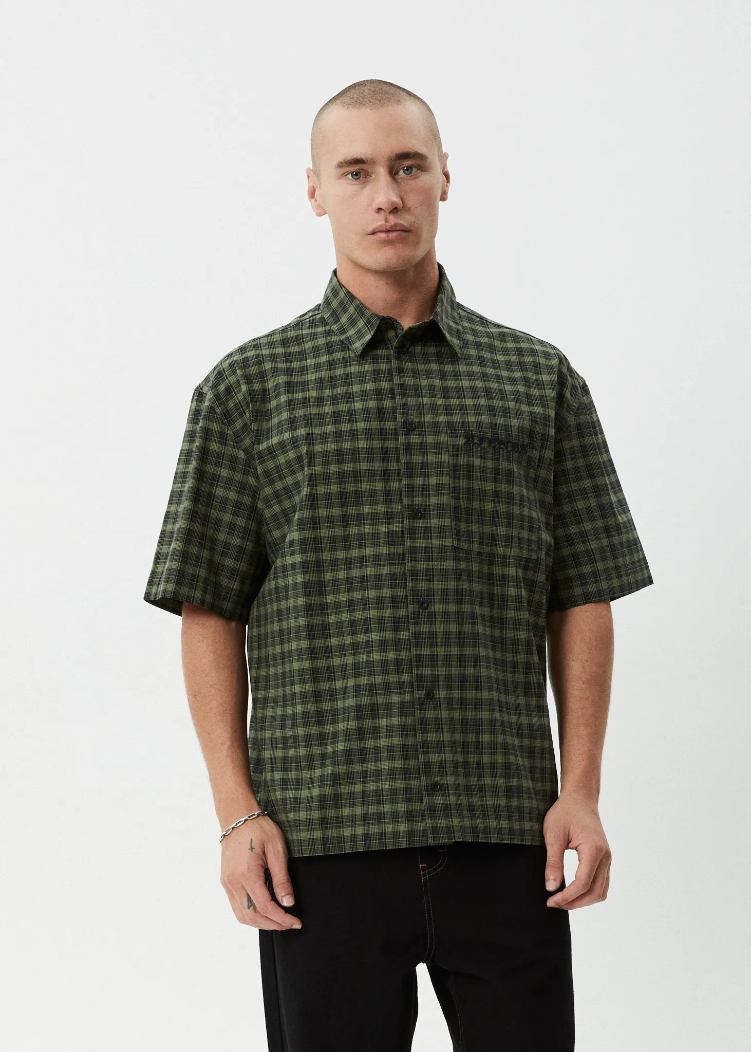 AFENDS Mens Ghost - Short Sleeve Shirt - Oil Green sold by Afends product image thumbnail 5