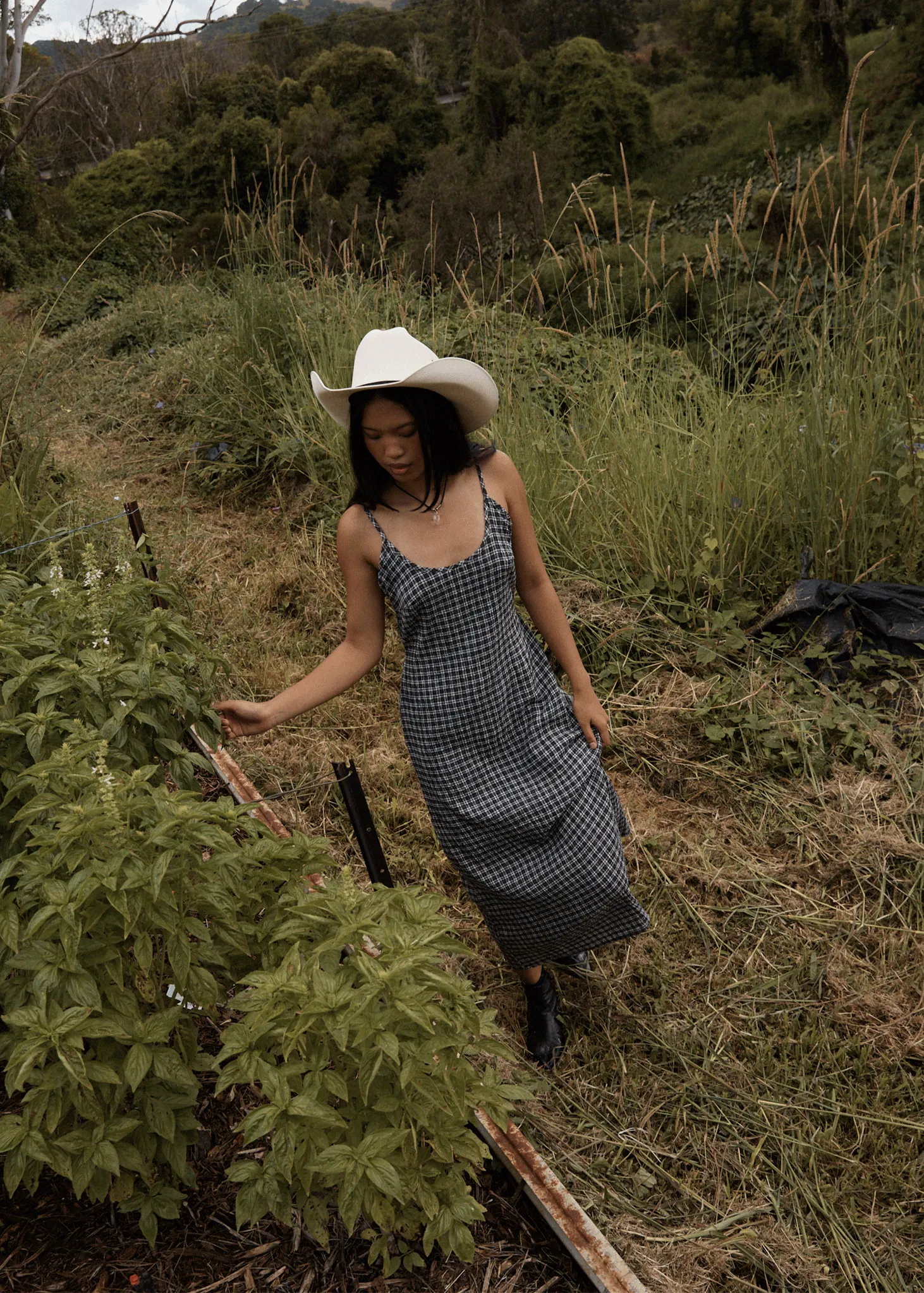 AFENDS Womens Rumi - Seersucker Midi Dress - Steel Check sold by Afends product image thumbnail 2