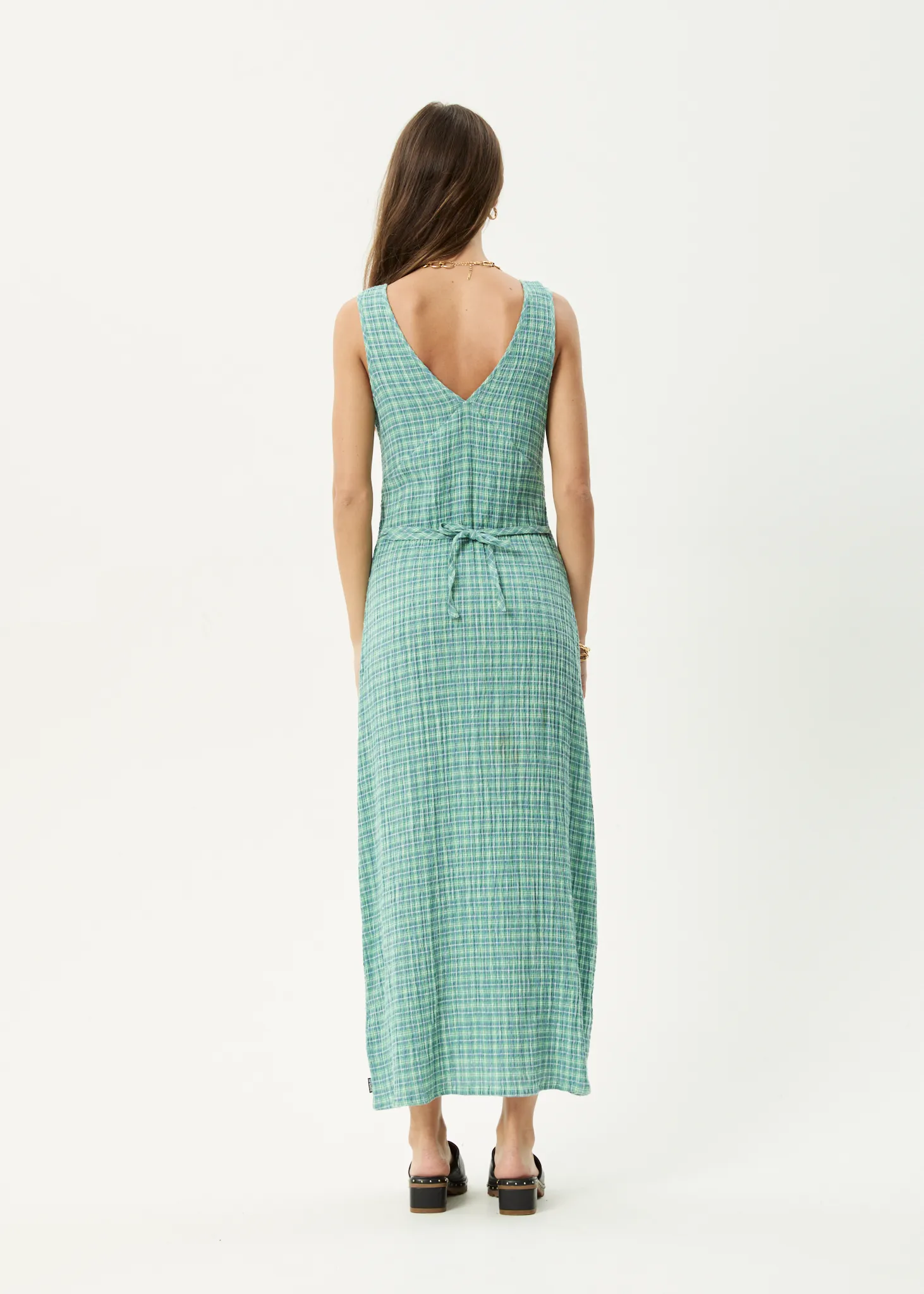 AFENDS Womens Creator - Seersucker Maxi Dress - Pine sold by Afends product image thumbnail 5