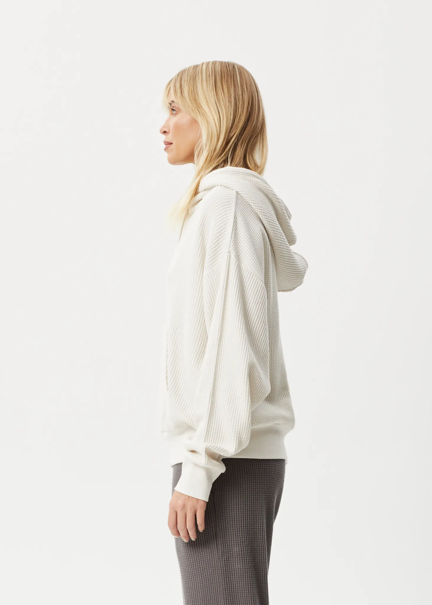 AFENDS Womens Ari - Waffle Hoodie - Off White sold by Afends product image thumbnail 4